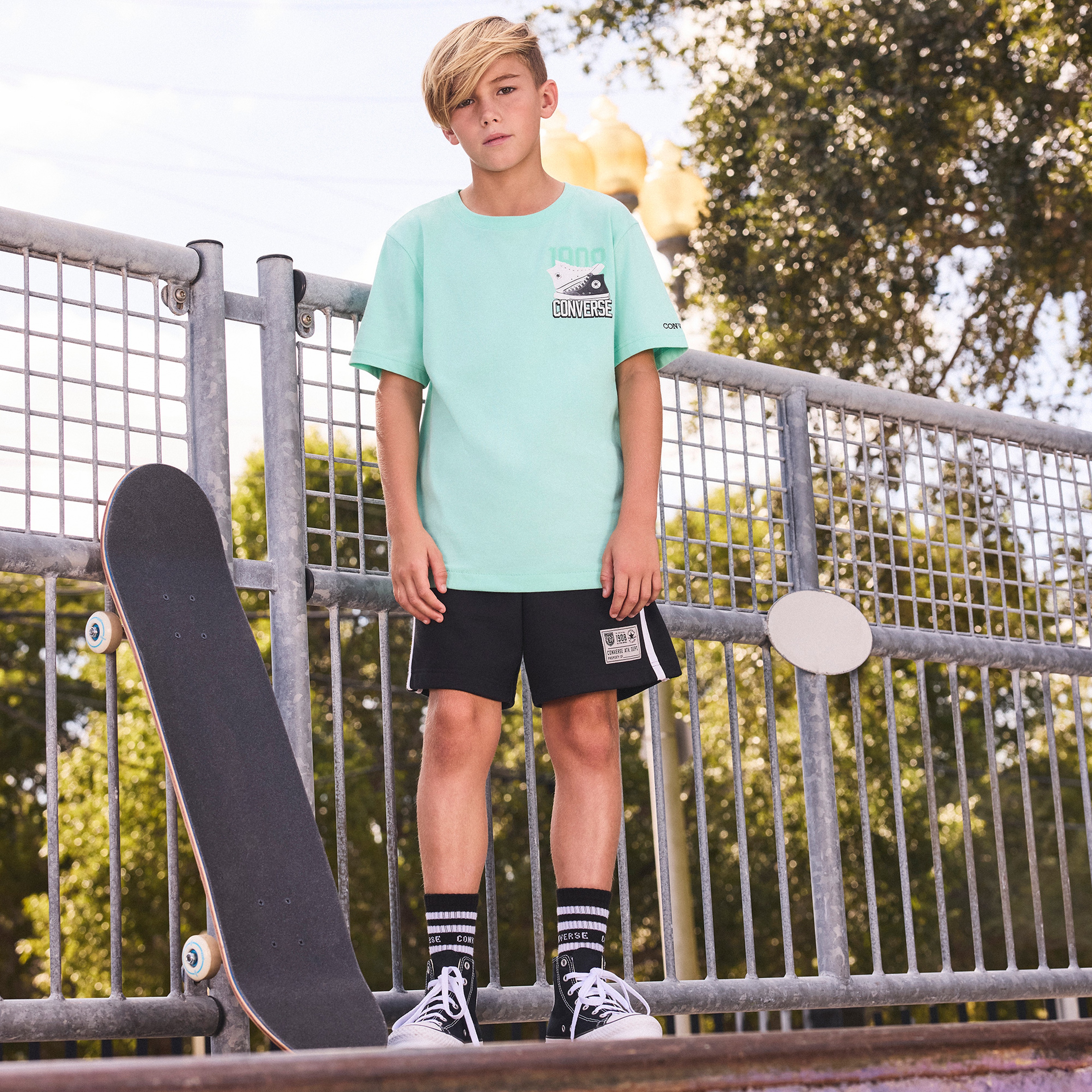 Converse Side Stripe Retro Çocuk Siyah Şort