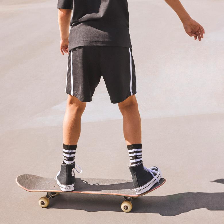 Converse Side Stripe Retro Çocuk Siyah Şort