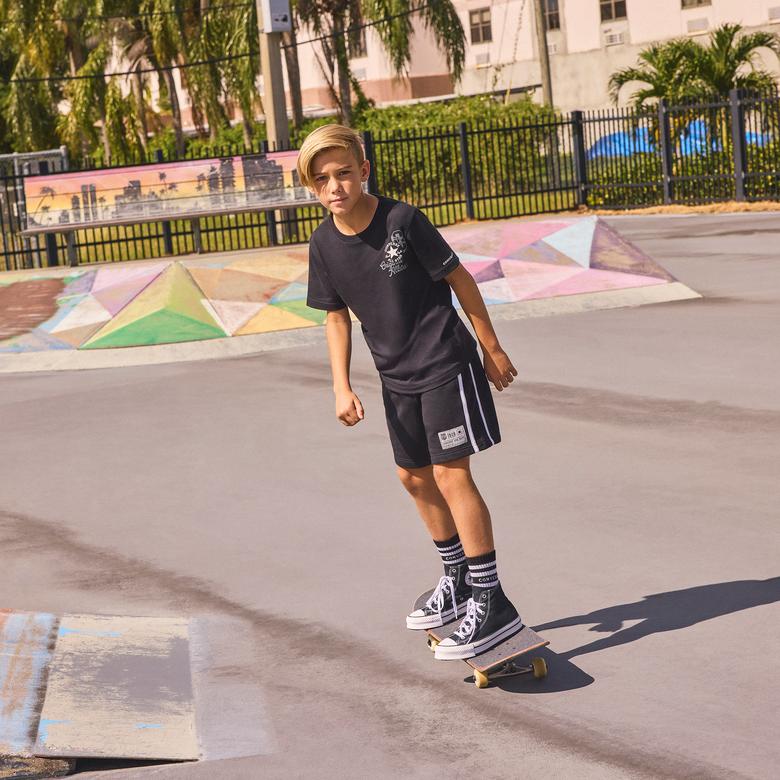 Converse Side Stripe Retro Çocuk Siyah Şort