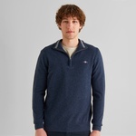 GANT Erkek Lacivert Regular Fit Yarım Fermuarlı Yün Kazak