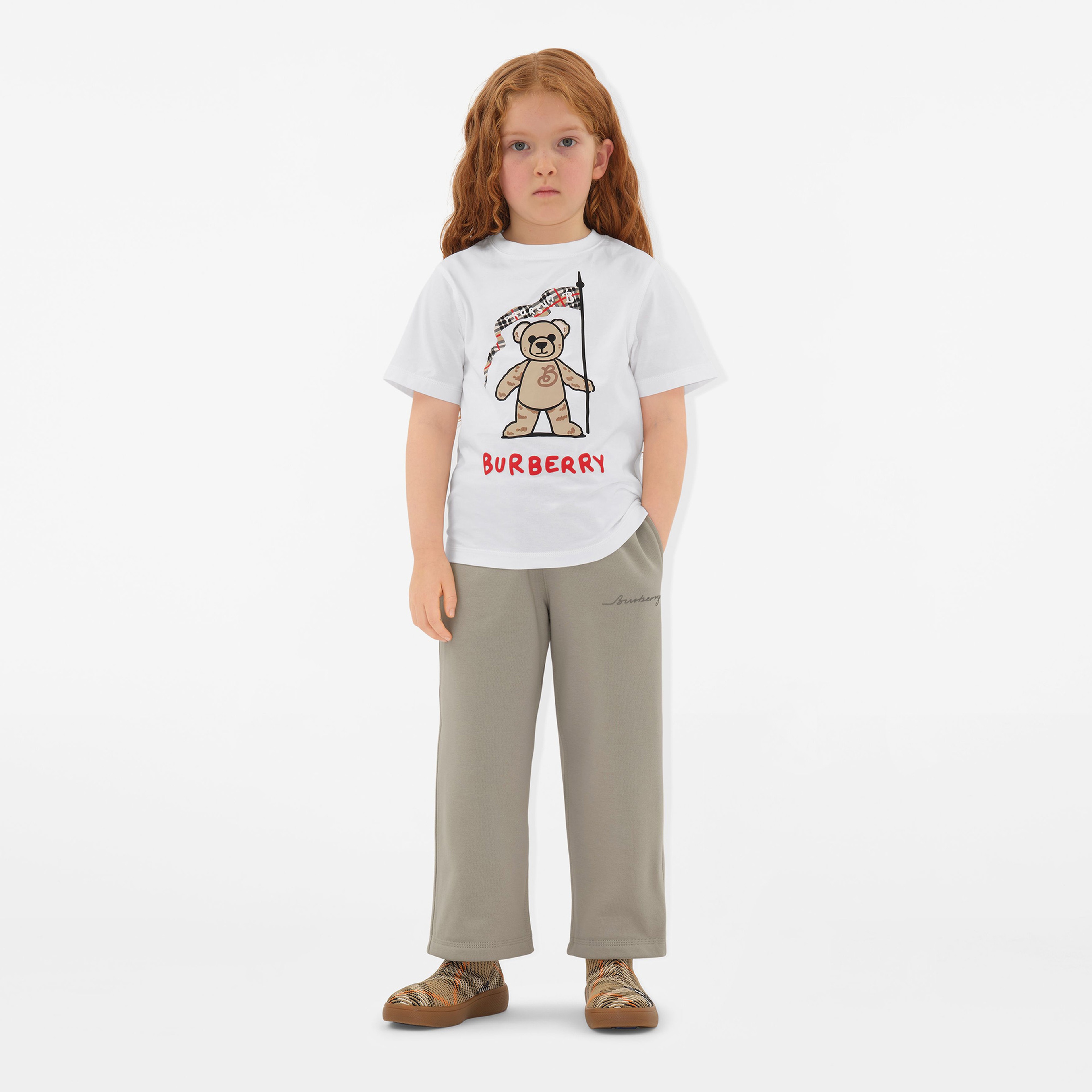 Burberry Carven Cotton Track Çocuk Krem Pantolon