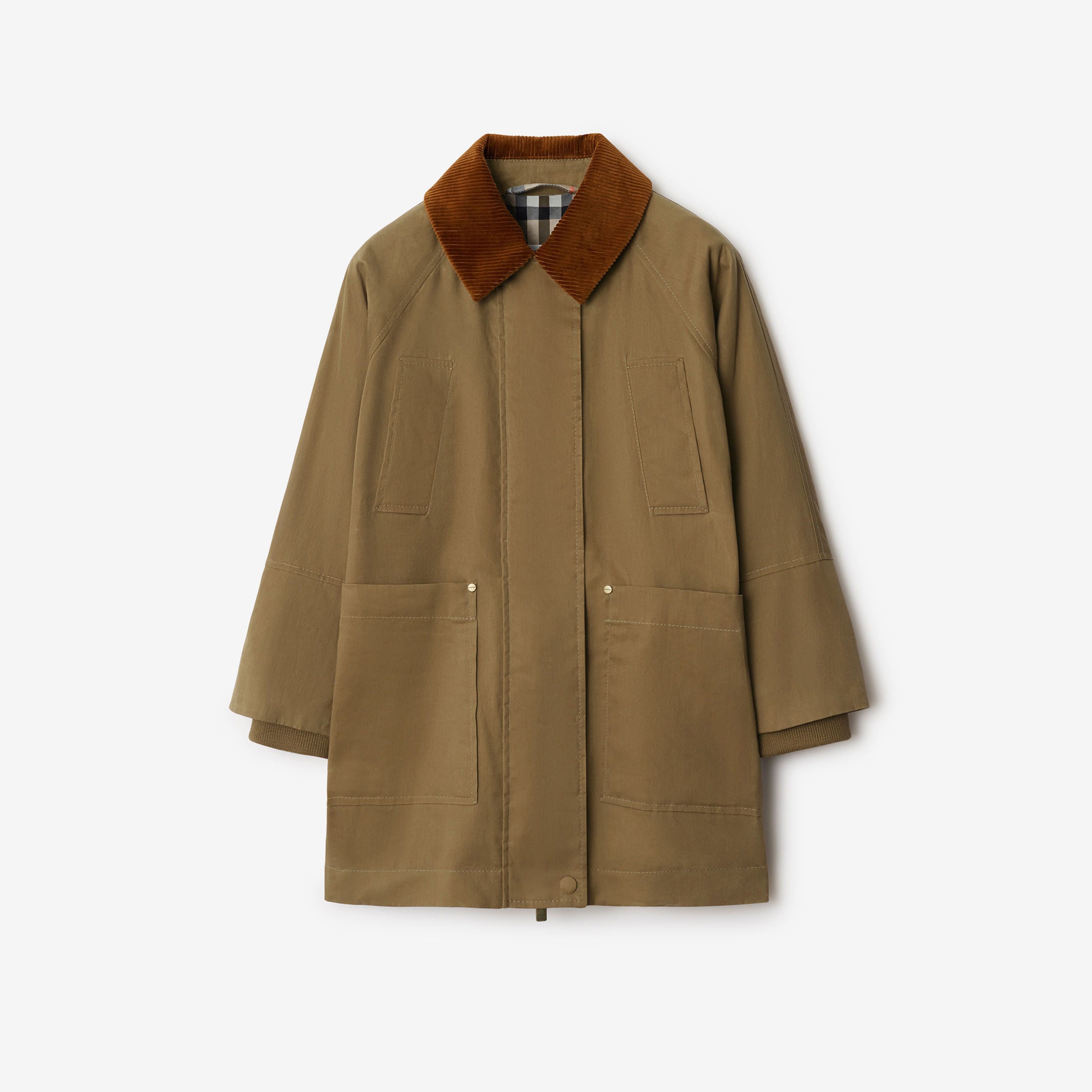 Burberry Kerry Waxed Cotton Çocuk Kahverengi Mont