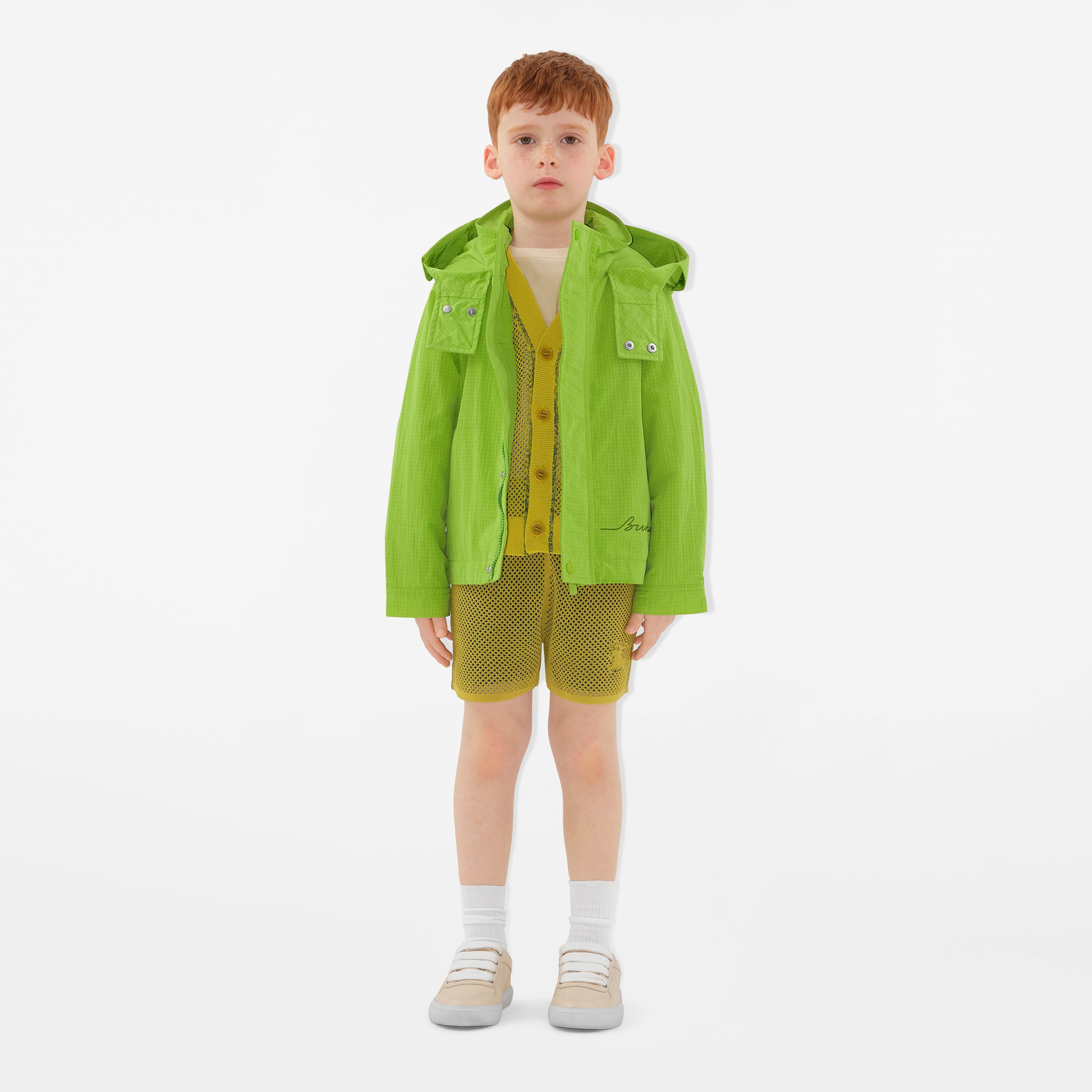 Burberry Charlie Nylon Çocuk Yeşil Mont