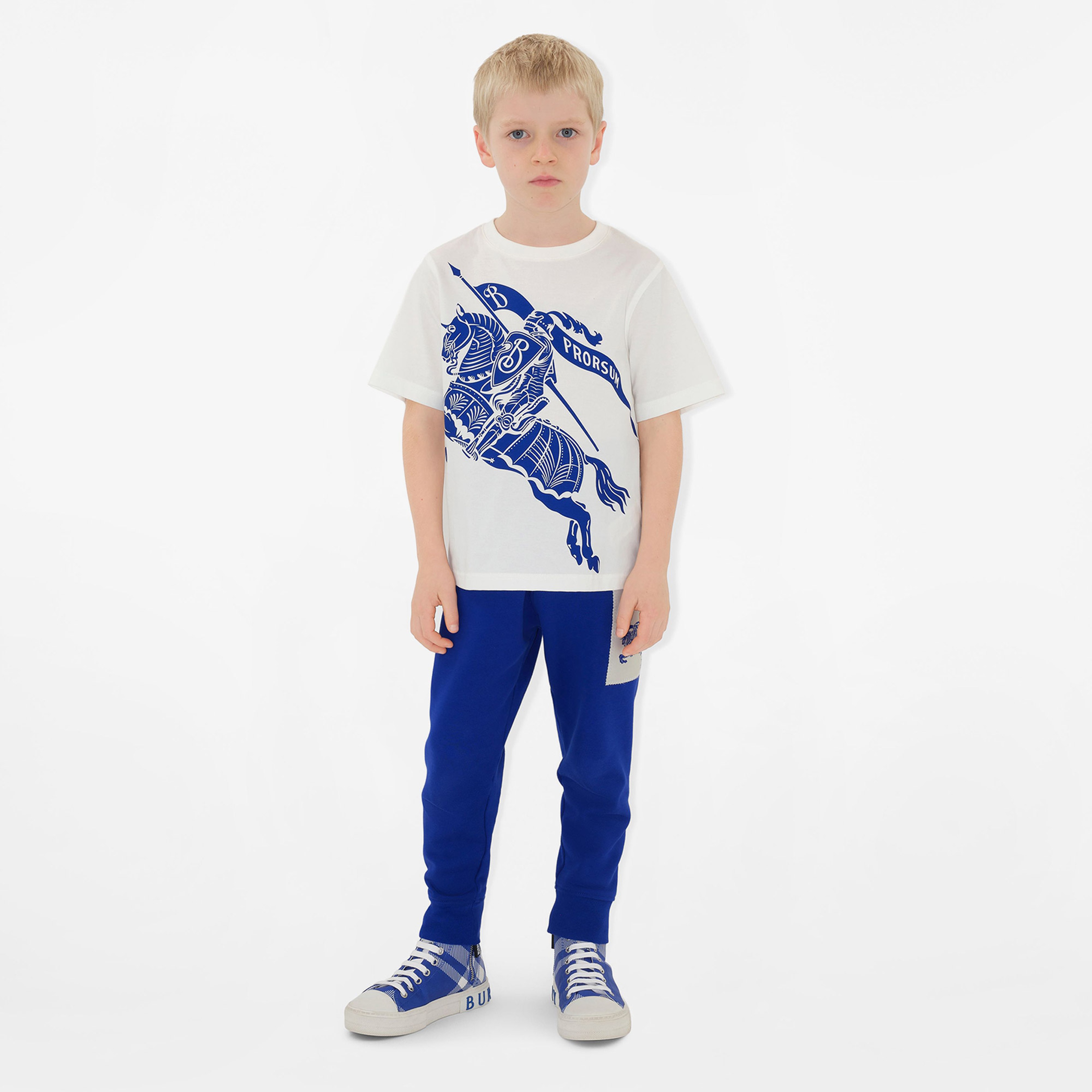 Burberry Pamuklu Çocuk Beyaz T-Shirt