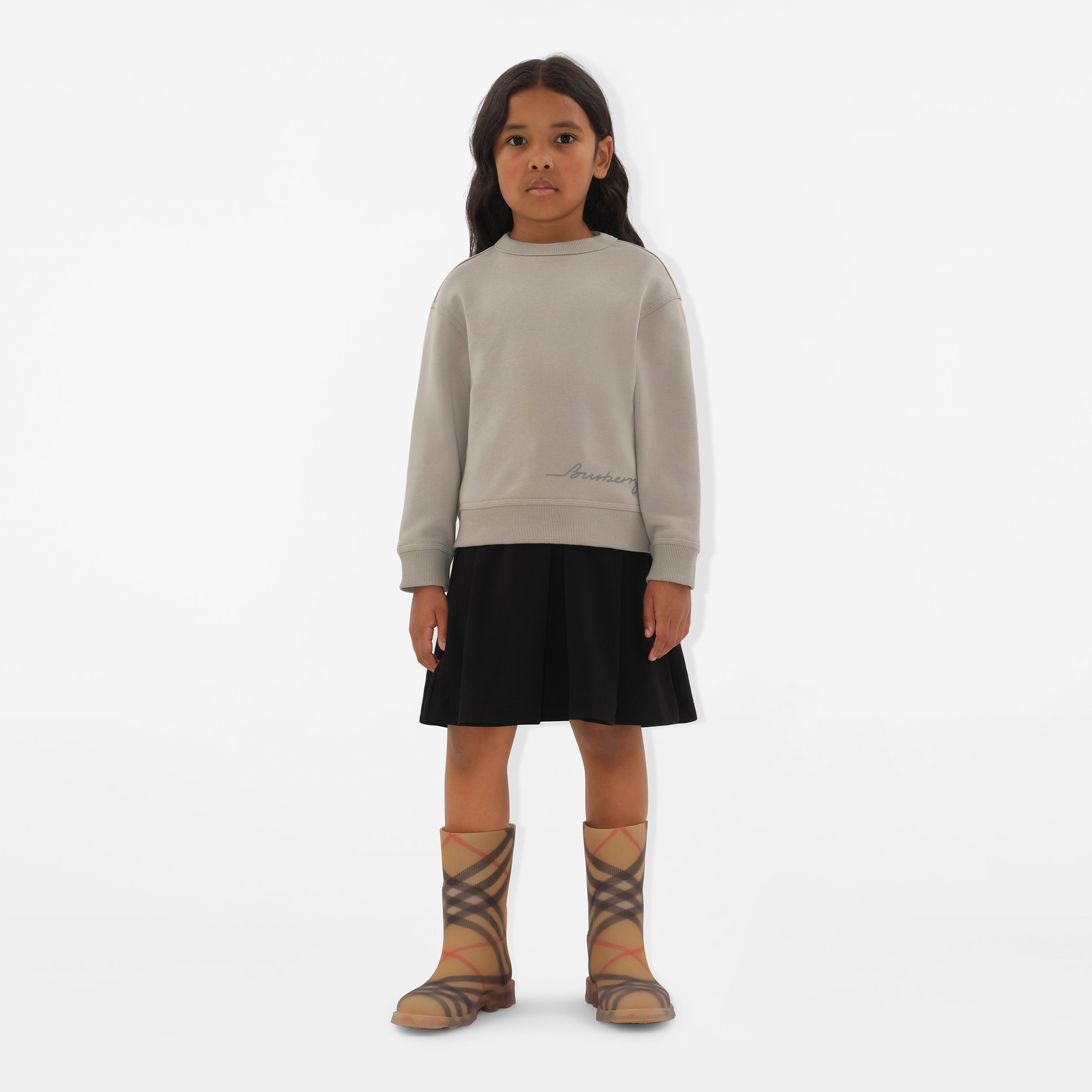 Burberry Mathew Logo Cotton Çocuk Krem Sweatshirt