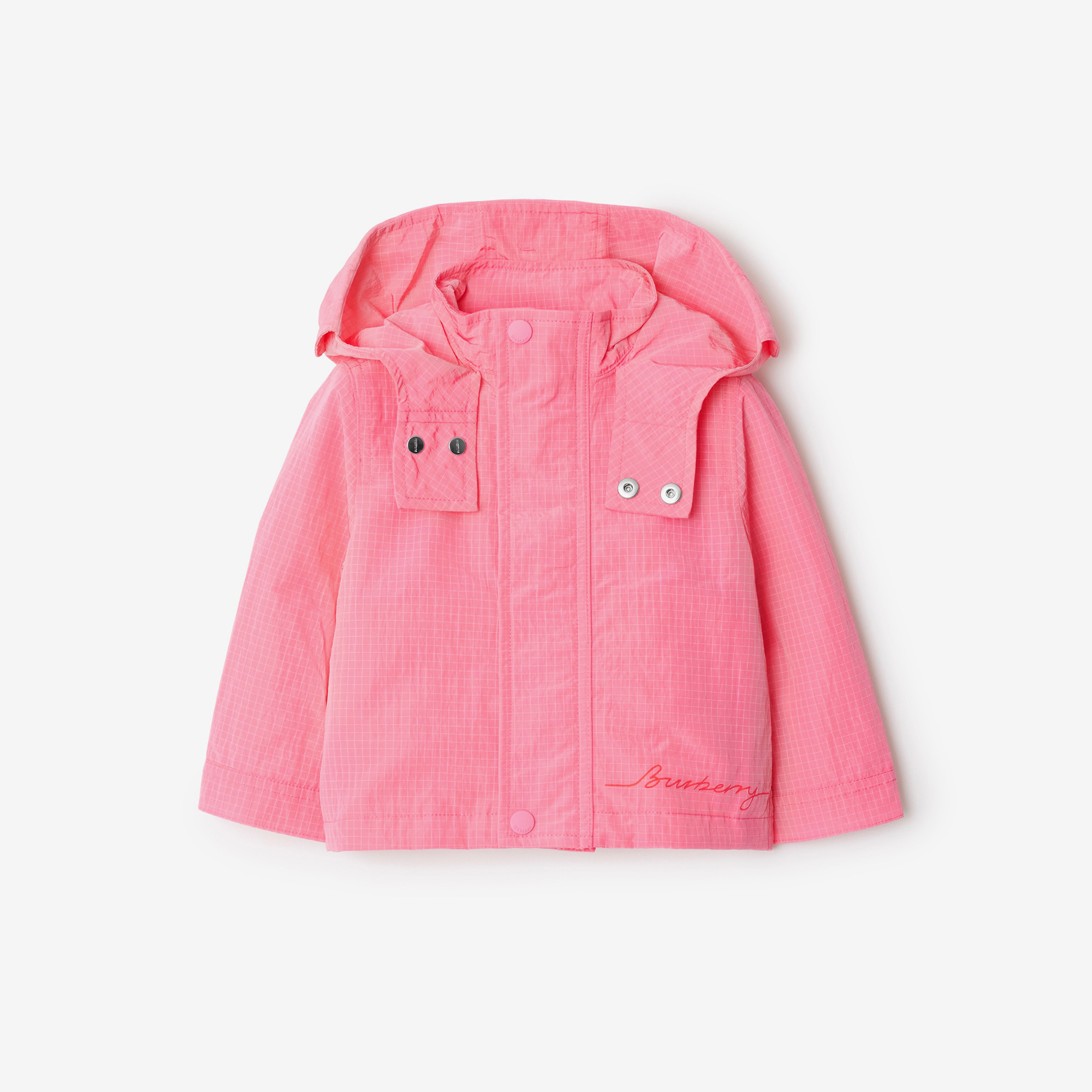 Burberry Charlie Logo Nylon Çocuk Pembe Mont