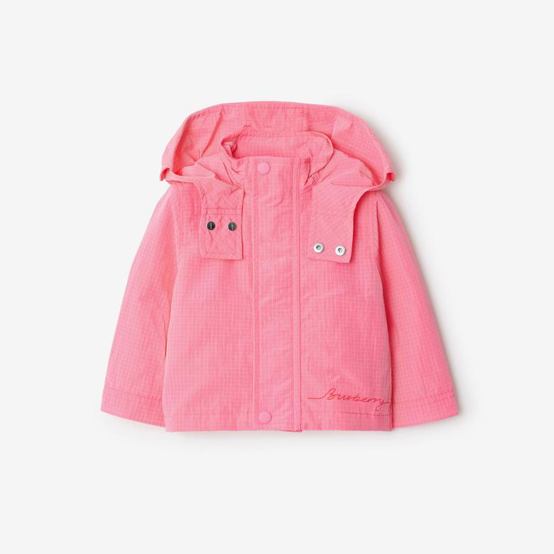 Burberry Charlie Logo Nylon Çocuk Pembe Mont