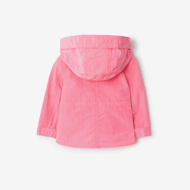 Burberry Charlie Logo Nylon Çocuk Pembe Mont