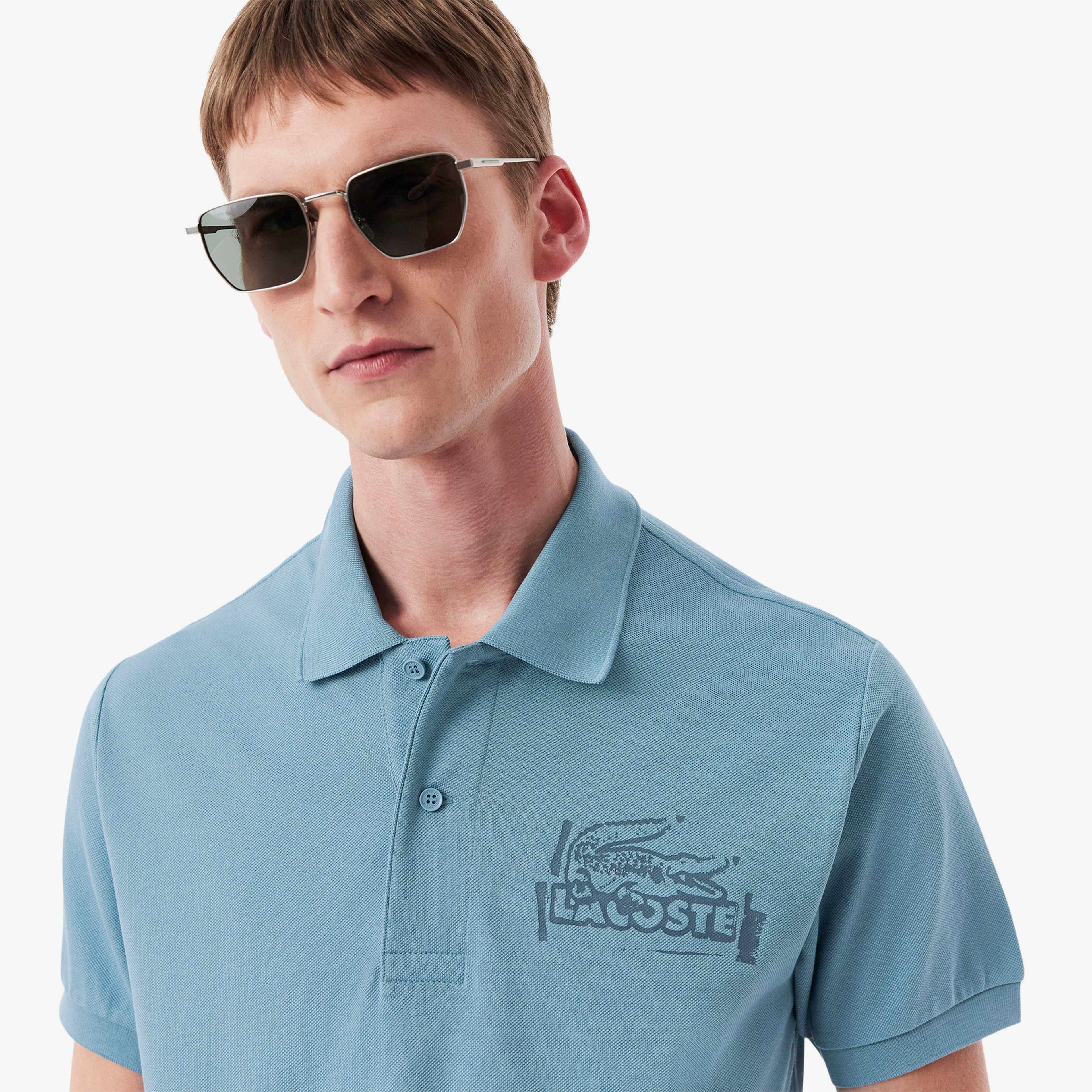 Lacoste L.12.12 Classic Fit Erkek Mavi Polo