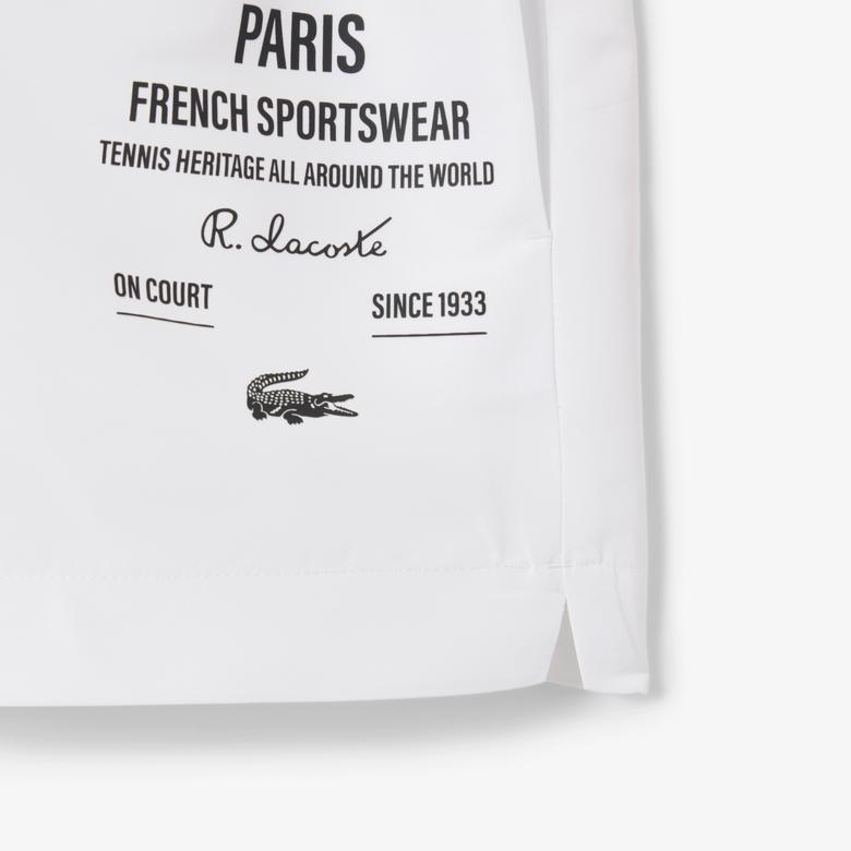 Lacoste Long Print Kadın Beyaz Şort