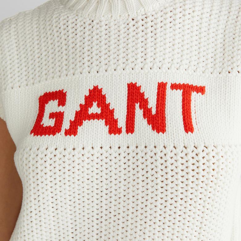 GANT Kadın Krem Bisiklet Yaka Logolu Triko