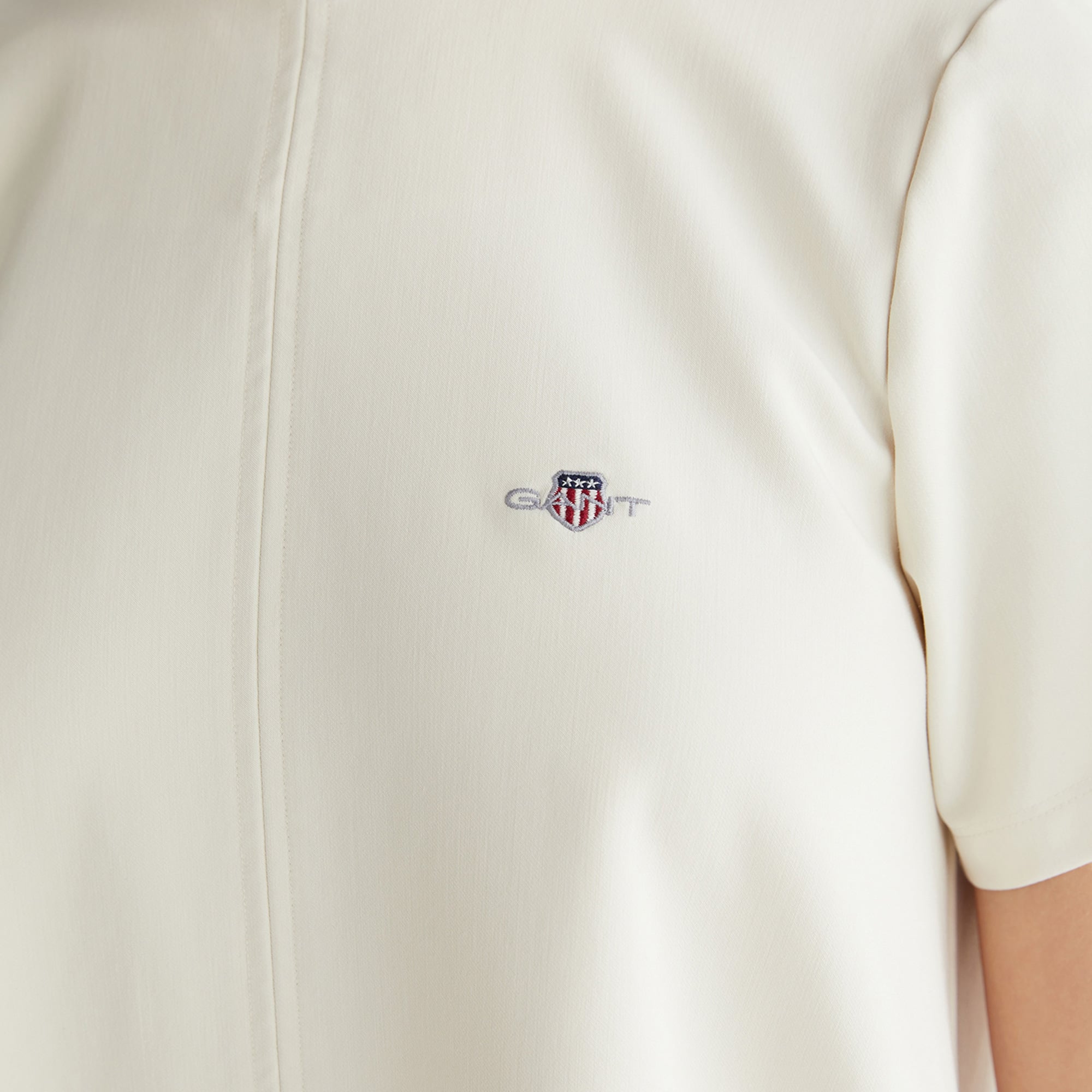 GANT Kadın Krem Bisiklet Yaka Logolu Elbise