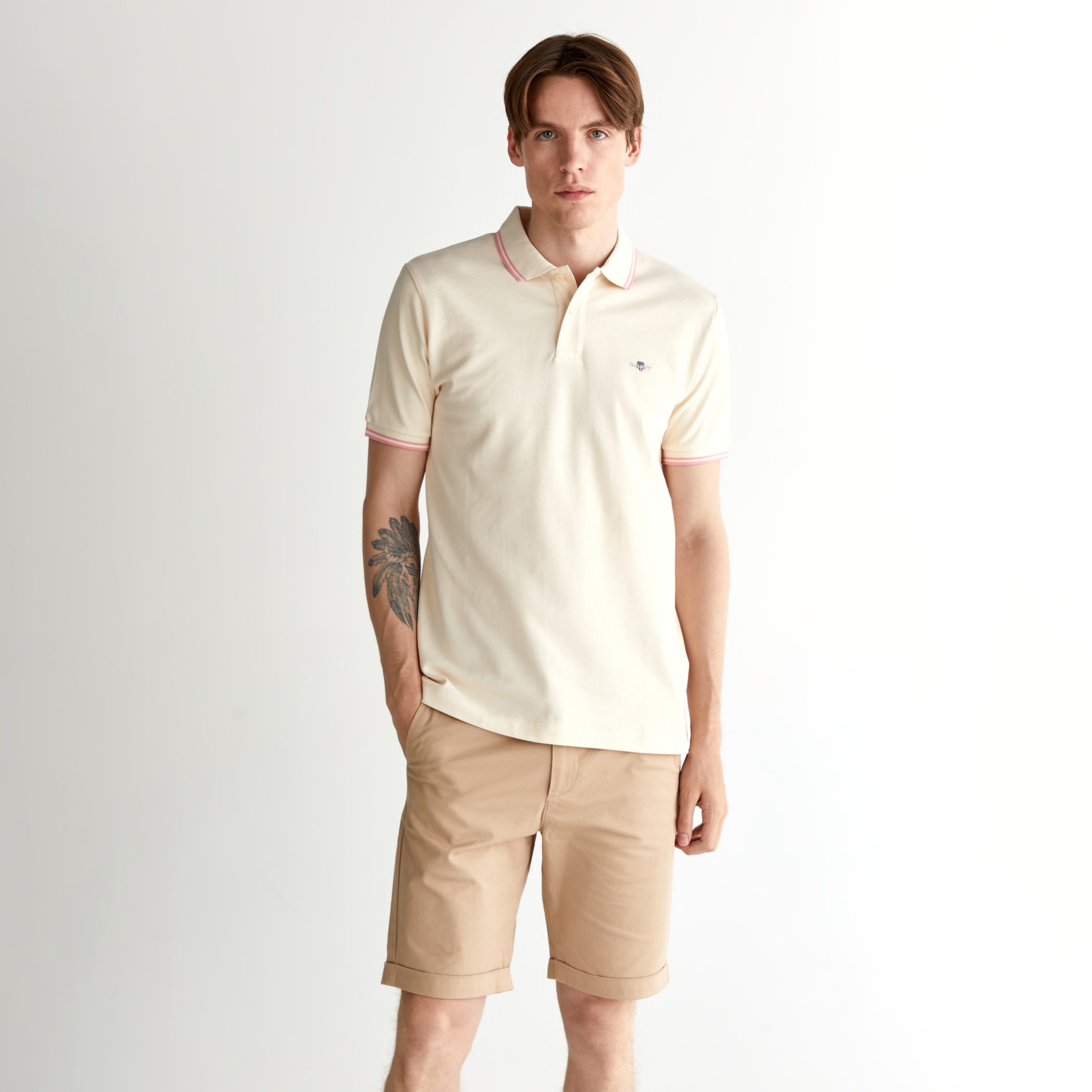 GANT Erkek Krem Regular Fit Polo
