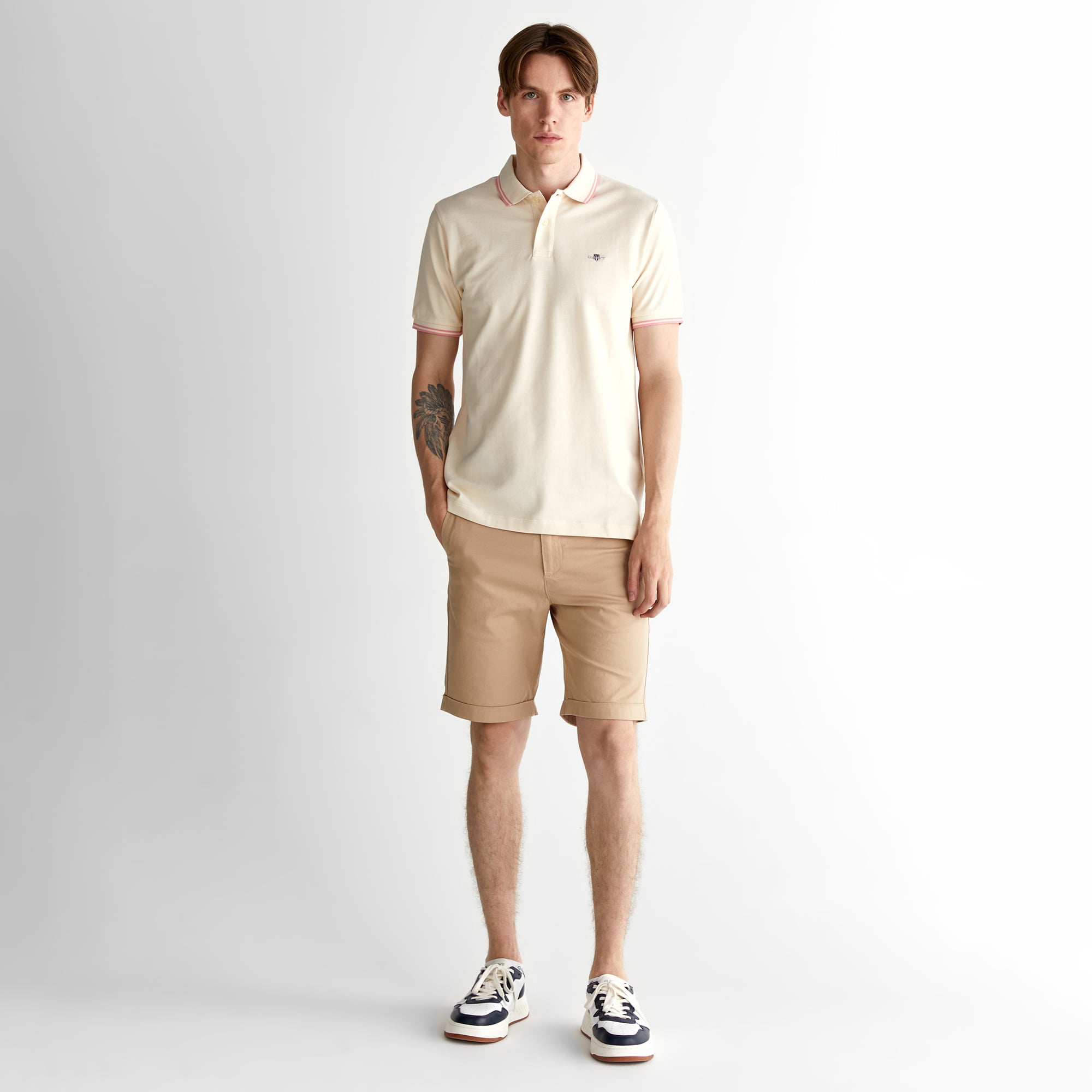 GANT Erkek Krem Regular Fit Polo