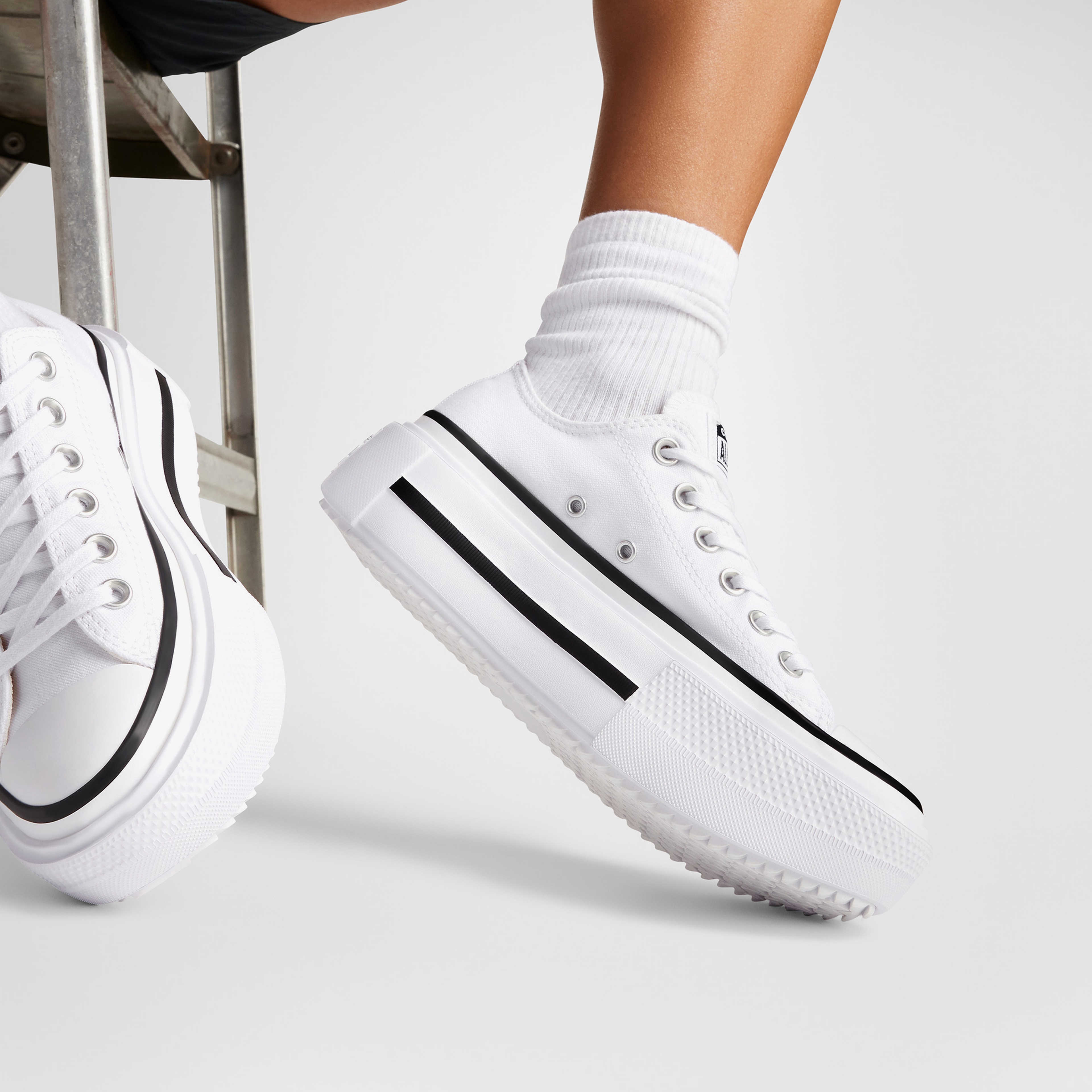 Converse Chuck Taylor All Star Lift Double Stack Platform Kadın Beyaz Sneaker