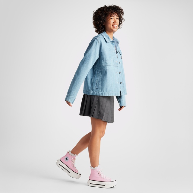 Converse Chuck Taylor All Star Lift Double Stack Unisex Pembe Sneaker - Görsel 9