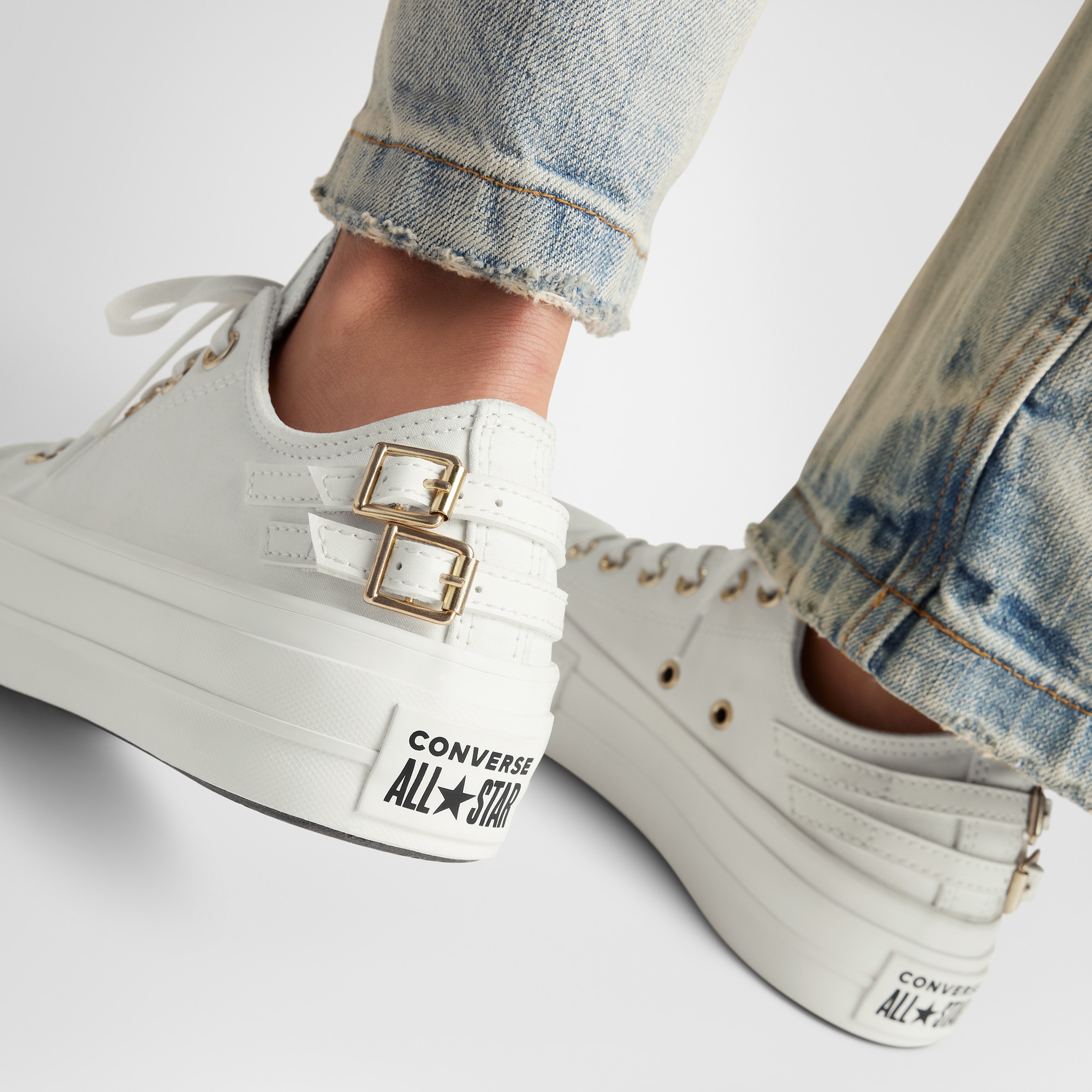 Converse Chuck Taylor All Star Lift Platform Buckle Unisex Beyaz Sneaker