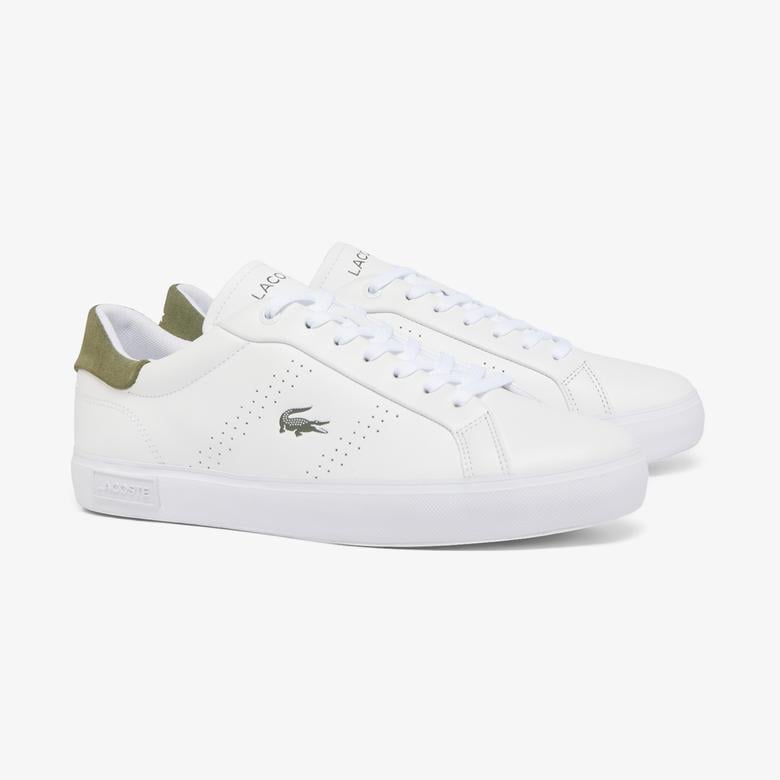 Lacoste Powercourt 2.0 Leather Erkek Beyaz Sneaker