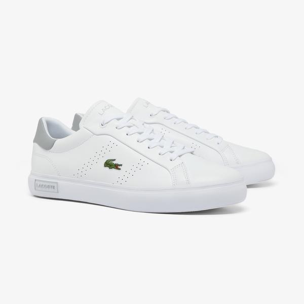 Lacoste Powercourt 2.0 Leather Erkek Beyaz Sneaker