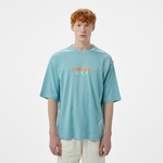 Converse Star Chevron Oversize Fit Baskılı Erkek Mavi T-shirt