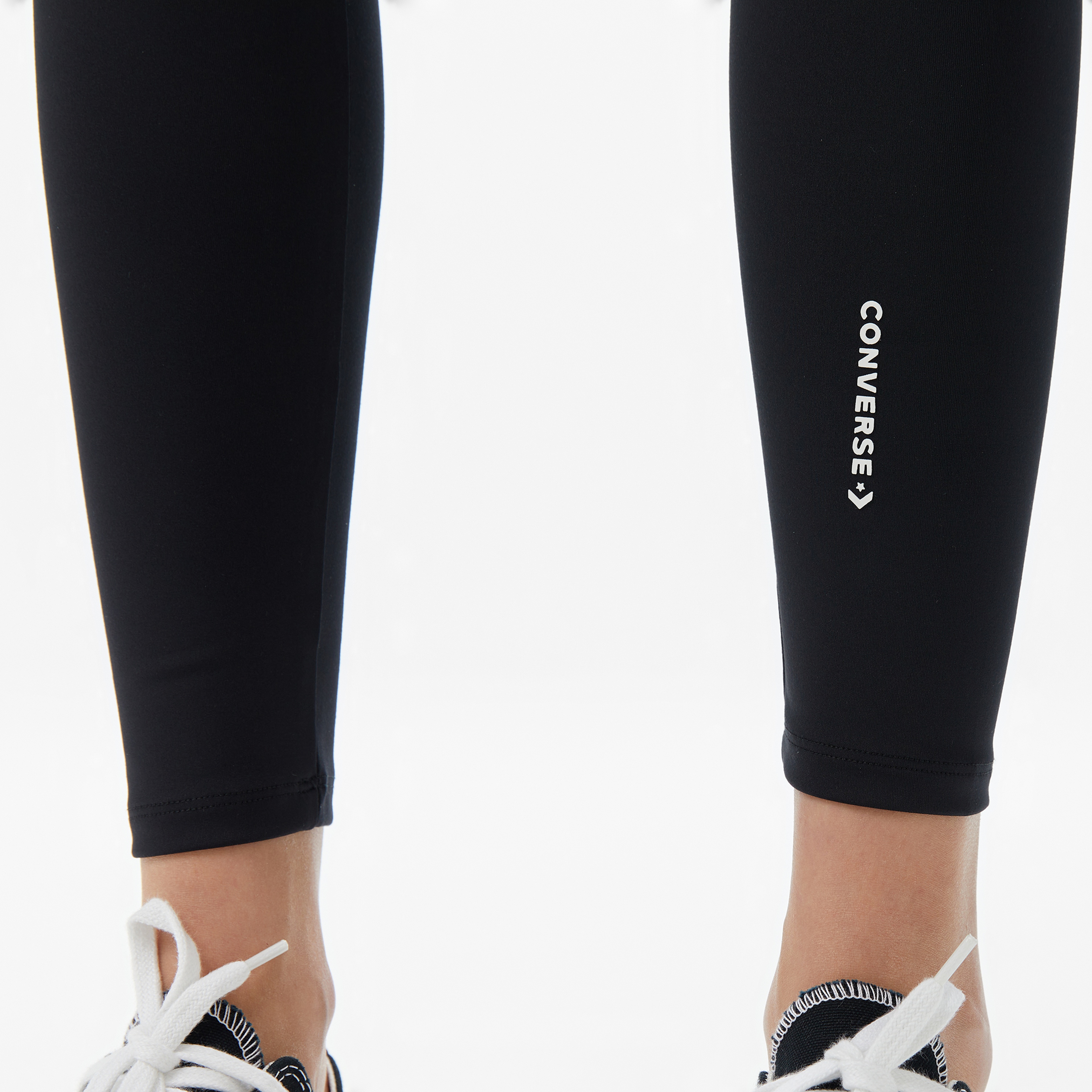 Converse Star Chevron Baskılı Kadın Slim Fit Siyah Tayt