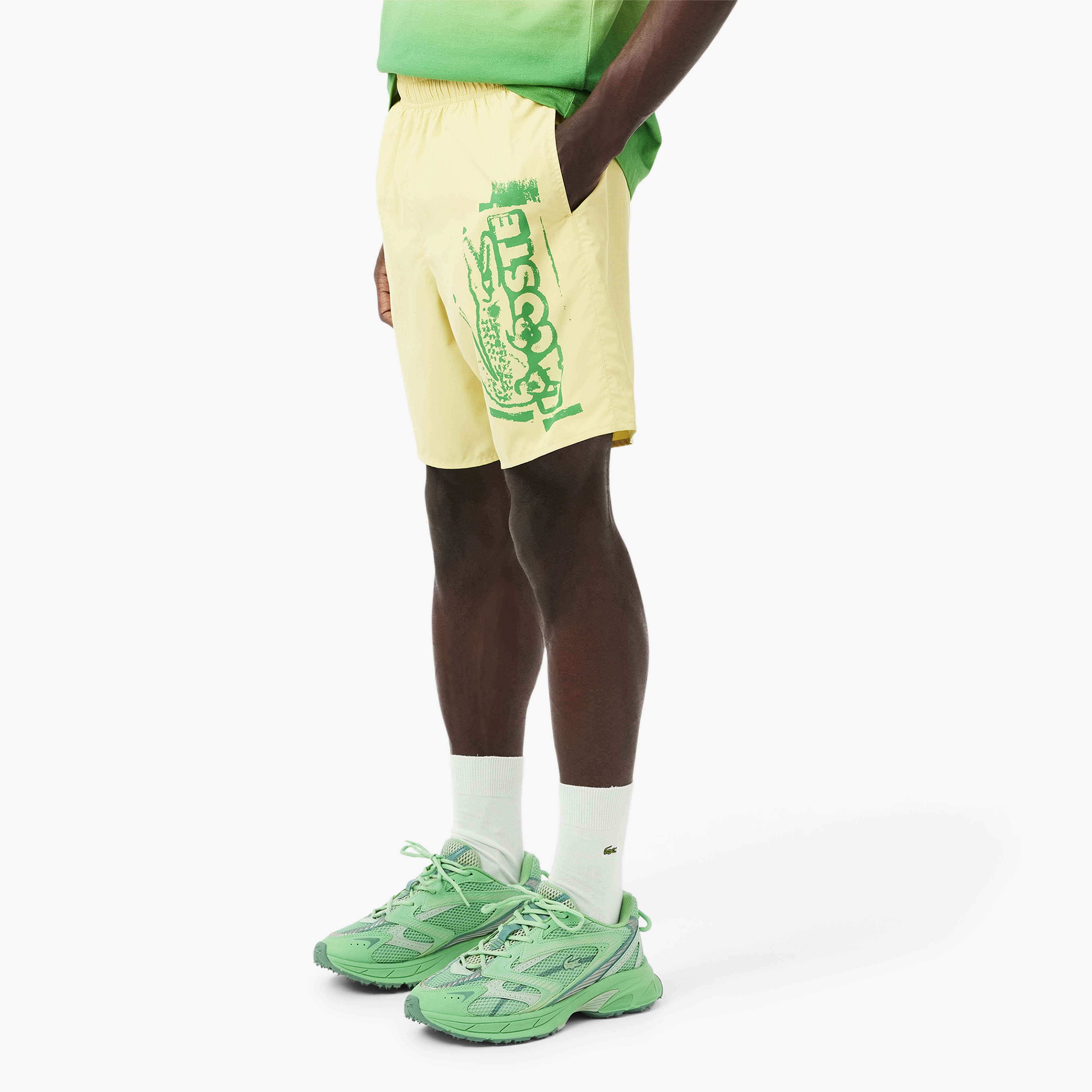 Lacoste Logo Branded Erkek Sarı Mayo