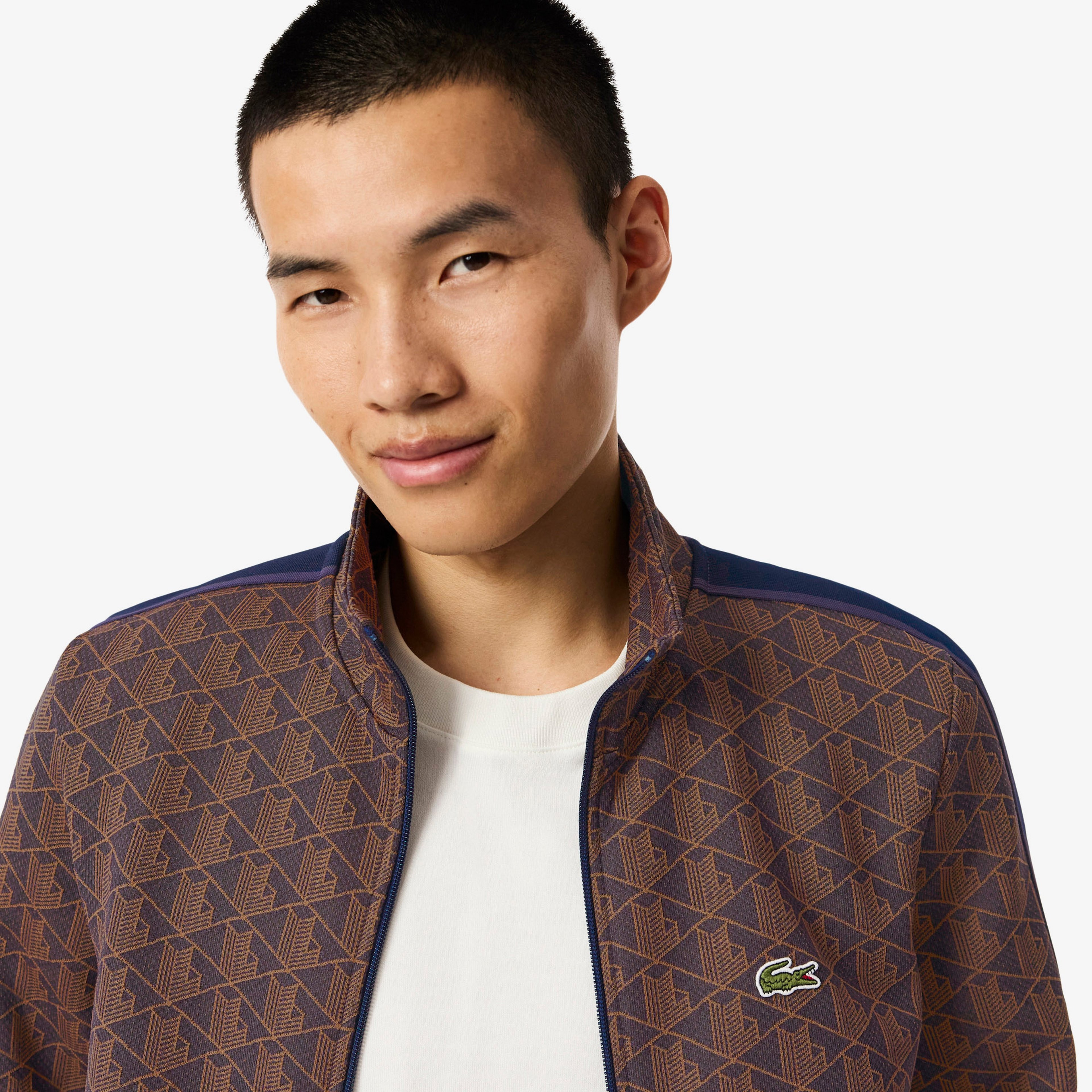 Lacoste Paris Fermuarlı Erkek Mor Sweatshirt