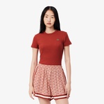 Kadın Slim Fit Bisiklet Yaka Kırmızı T-Shirt