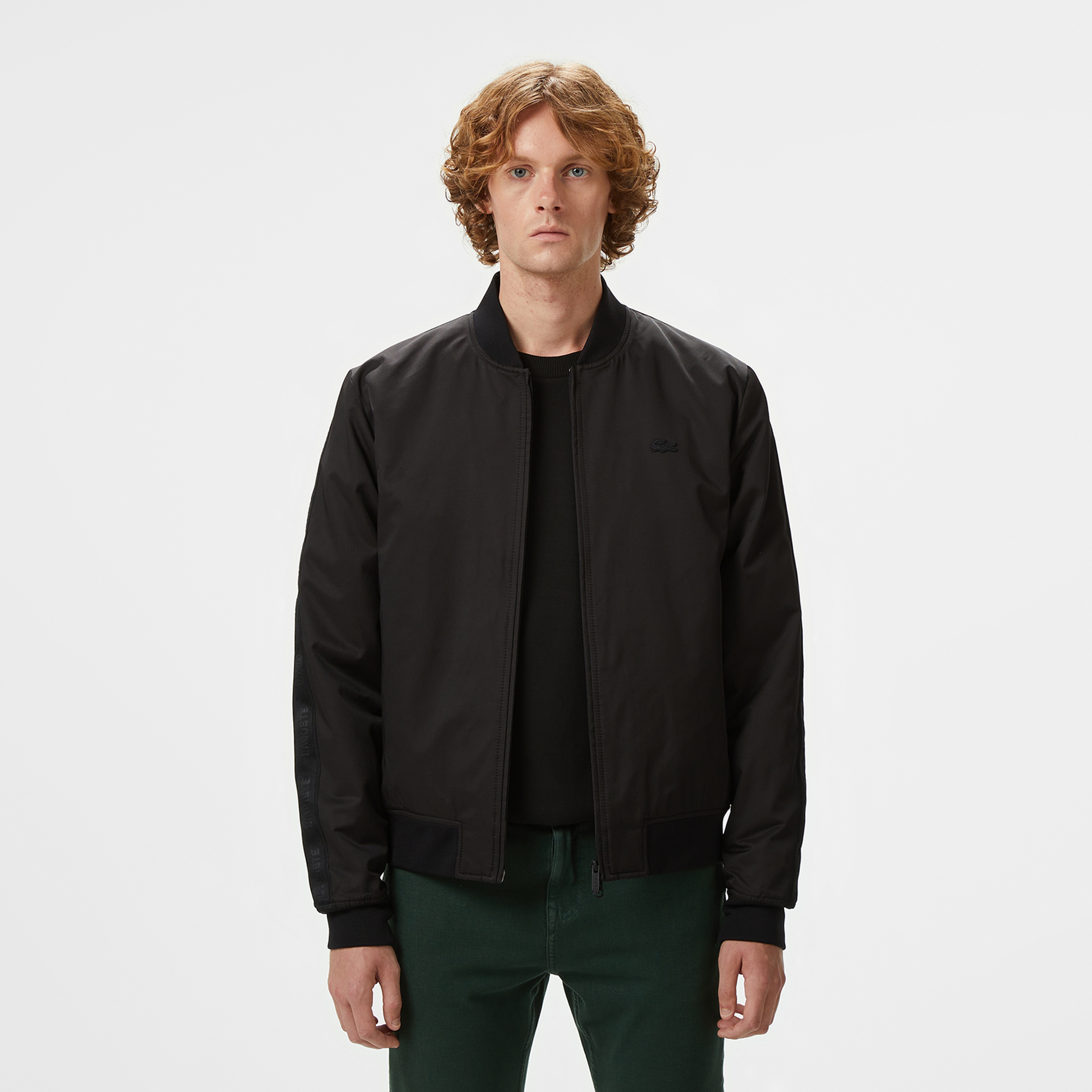 Lacoste Erkek Dik Yaka Siyah Bomber Ceket