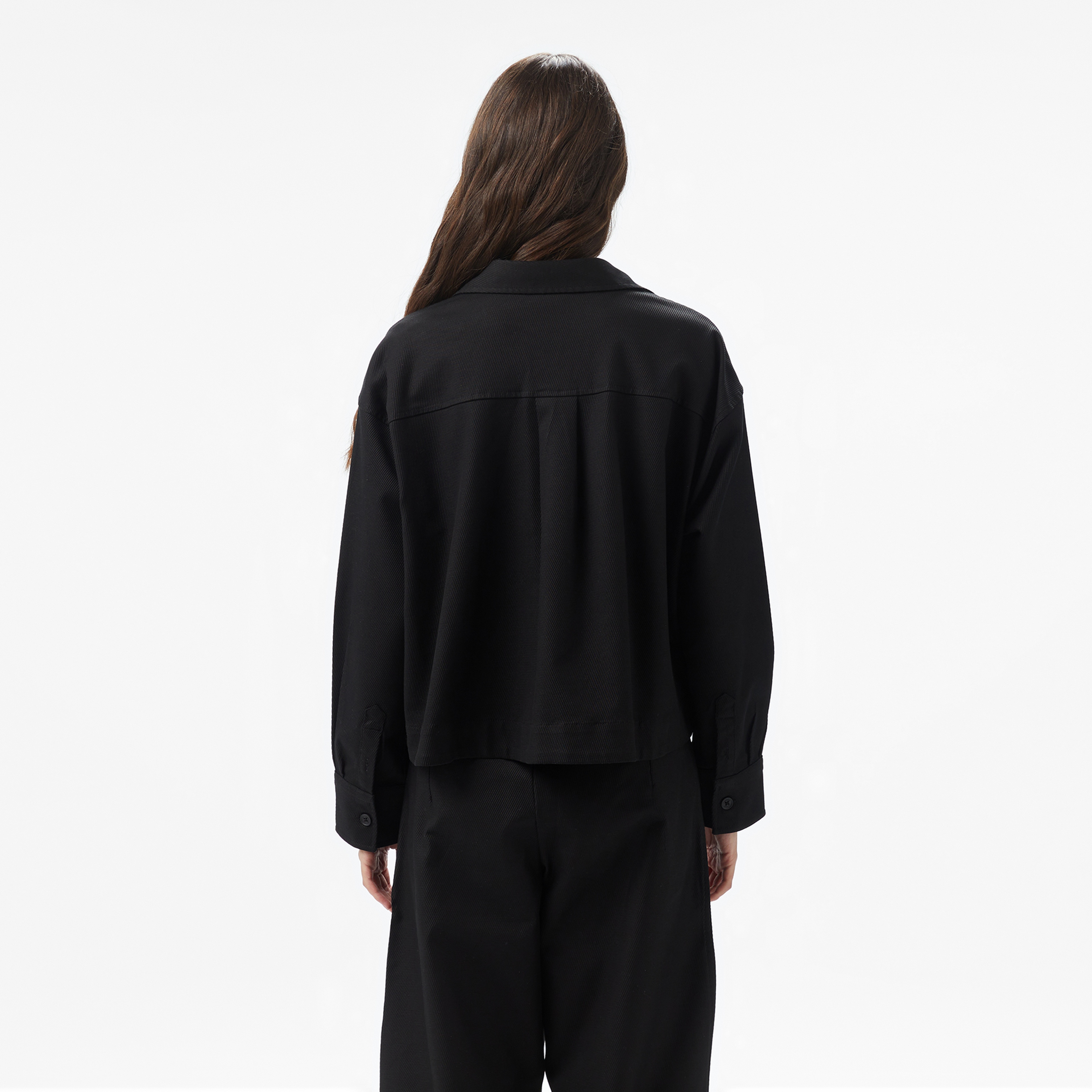 Kadın Relaxed Fit Siyah Dış Gömlek