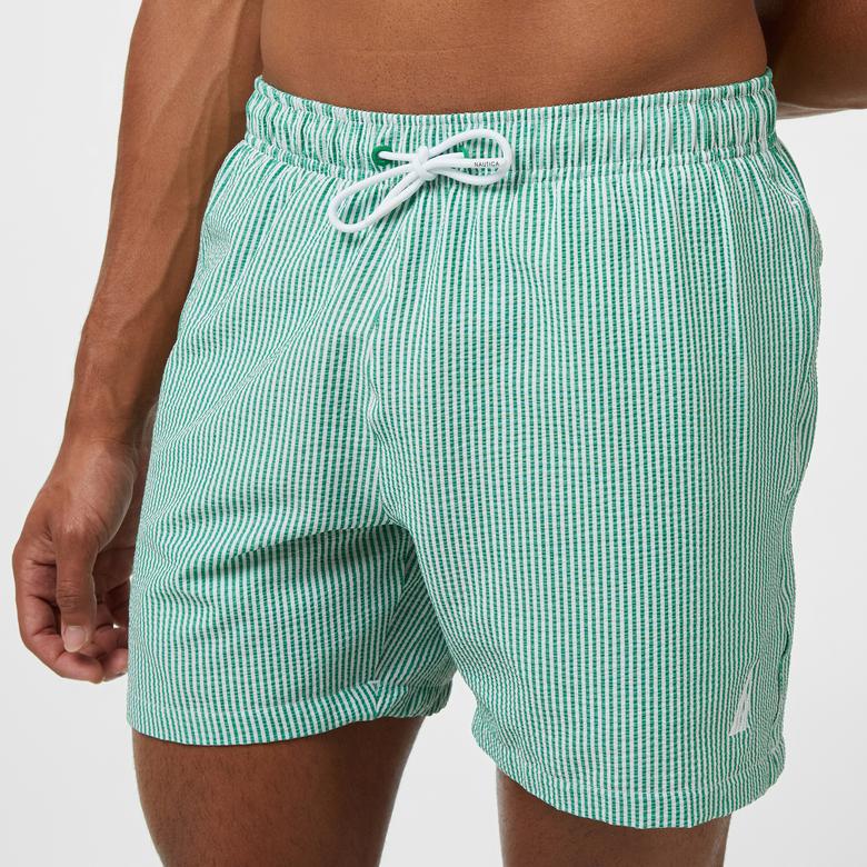 Nautica Erkek Yeşil Çizgili Deniz Şortu
