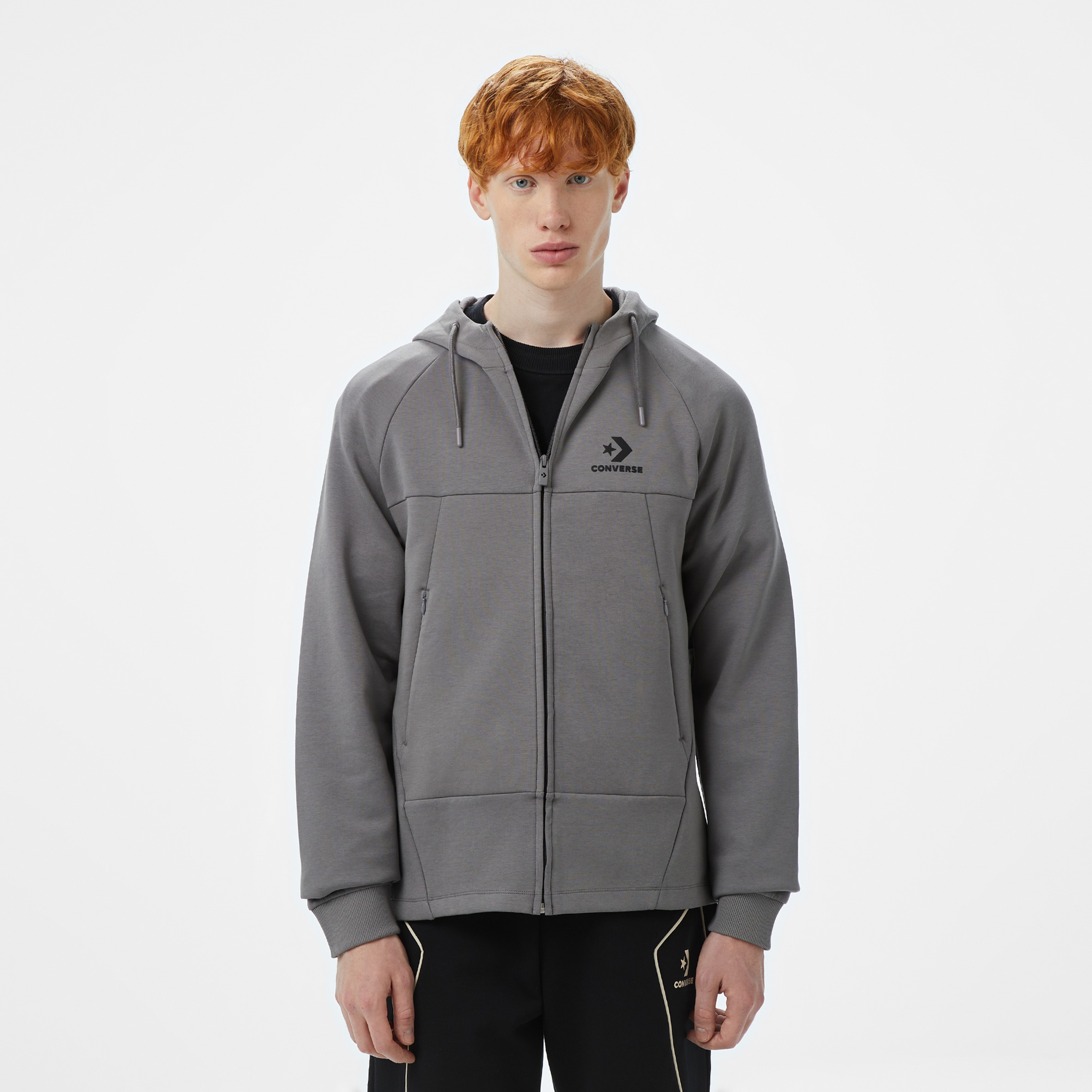 Converse Star Chevron Baskılı Erkek Regular Fit Lacivert Hoodie