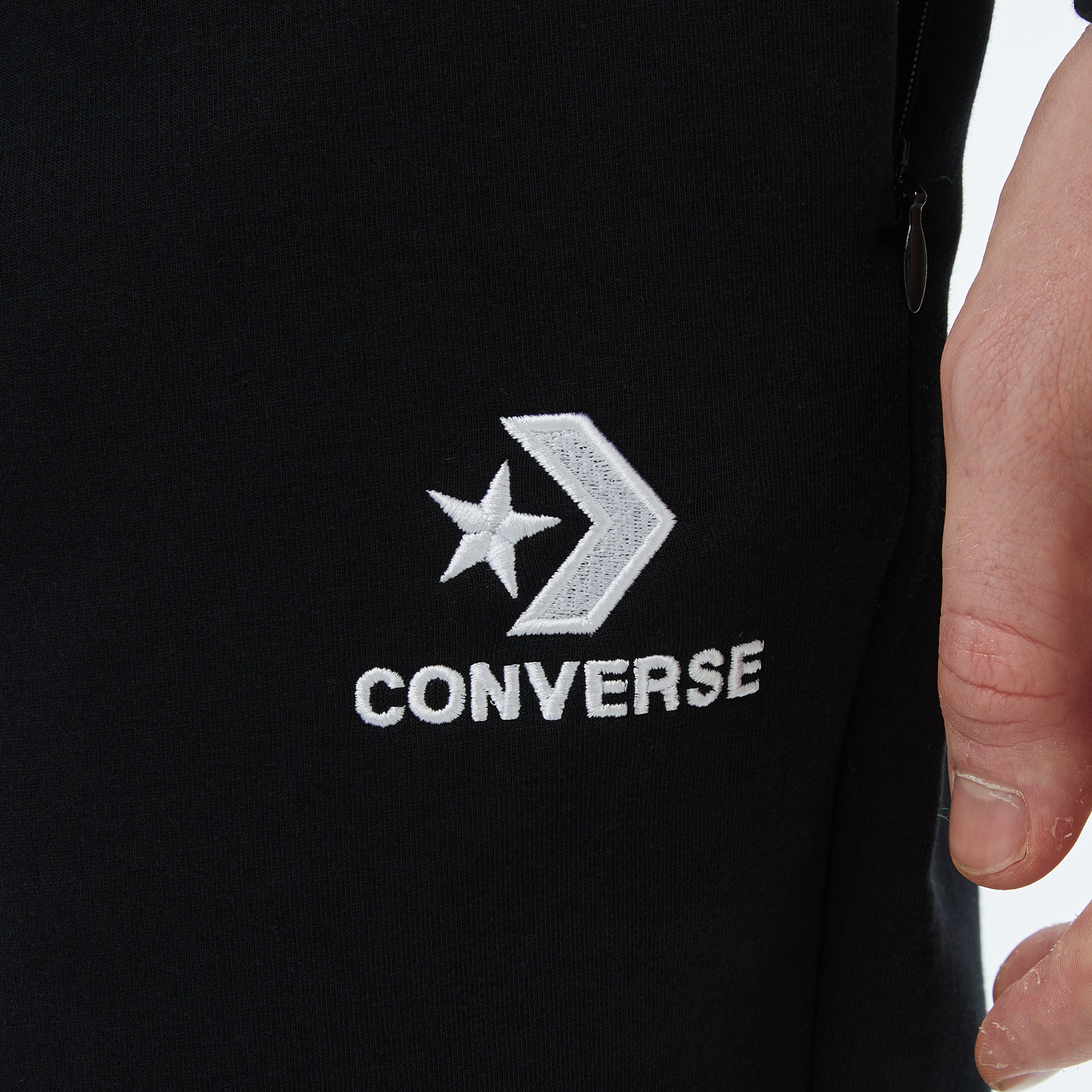 Converse Star Chevron Baskılı Erkek Oversize Fit Siyah Eşofman Alti