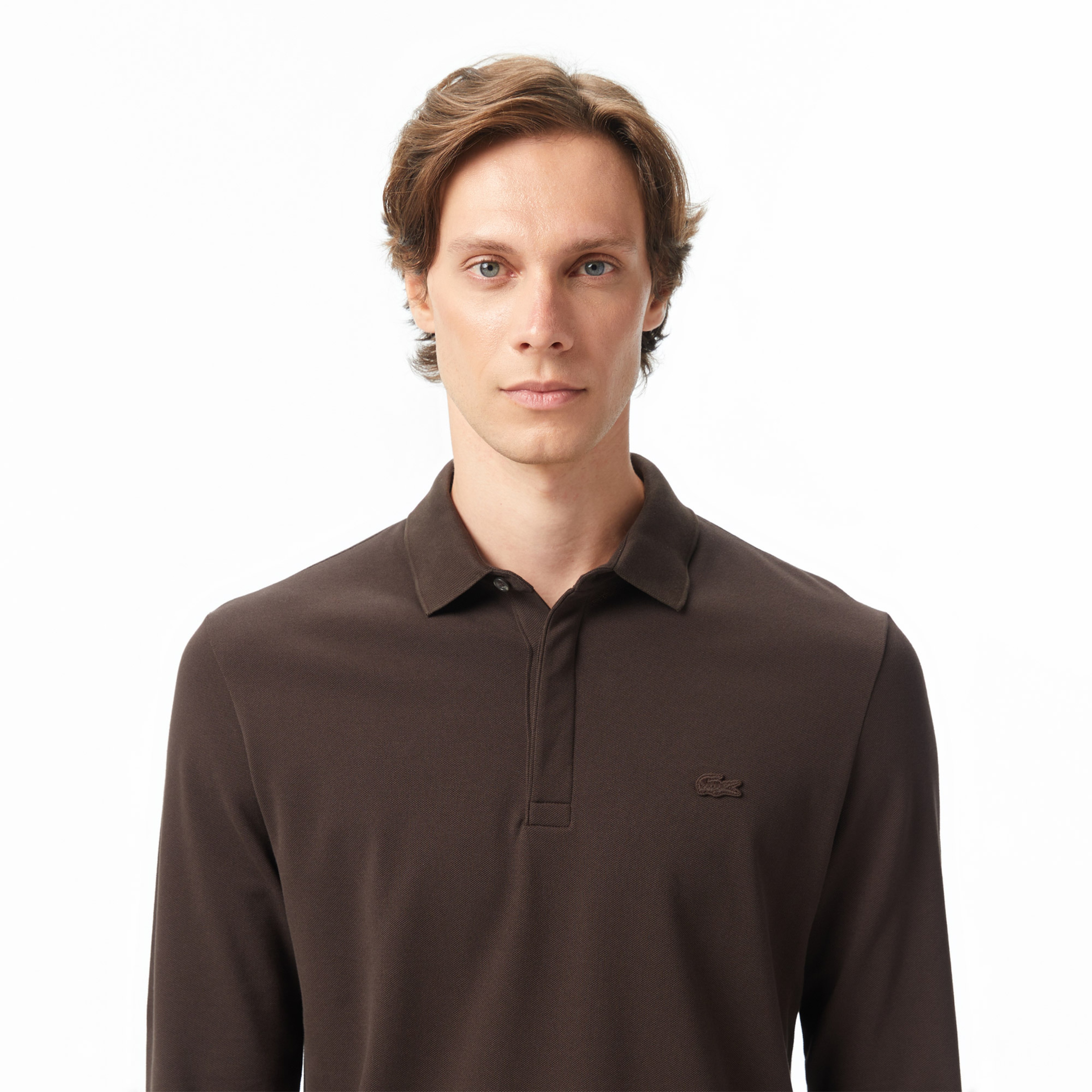 Lacoste Erkek Regular Fit Uzun Kollu Kahverengi Polo