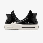 Converse Chuck Taylor All Star Lift Double Stack Platform Deri Kadın Siyah Sneaker