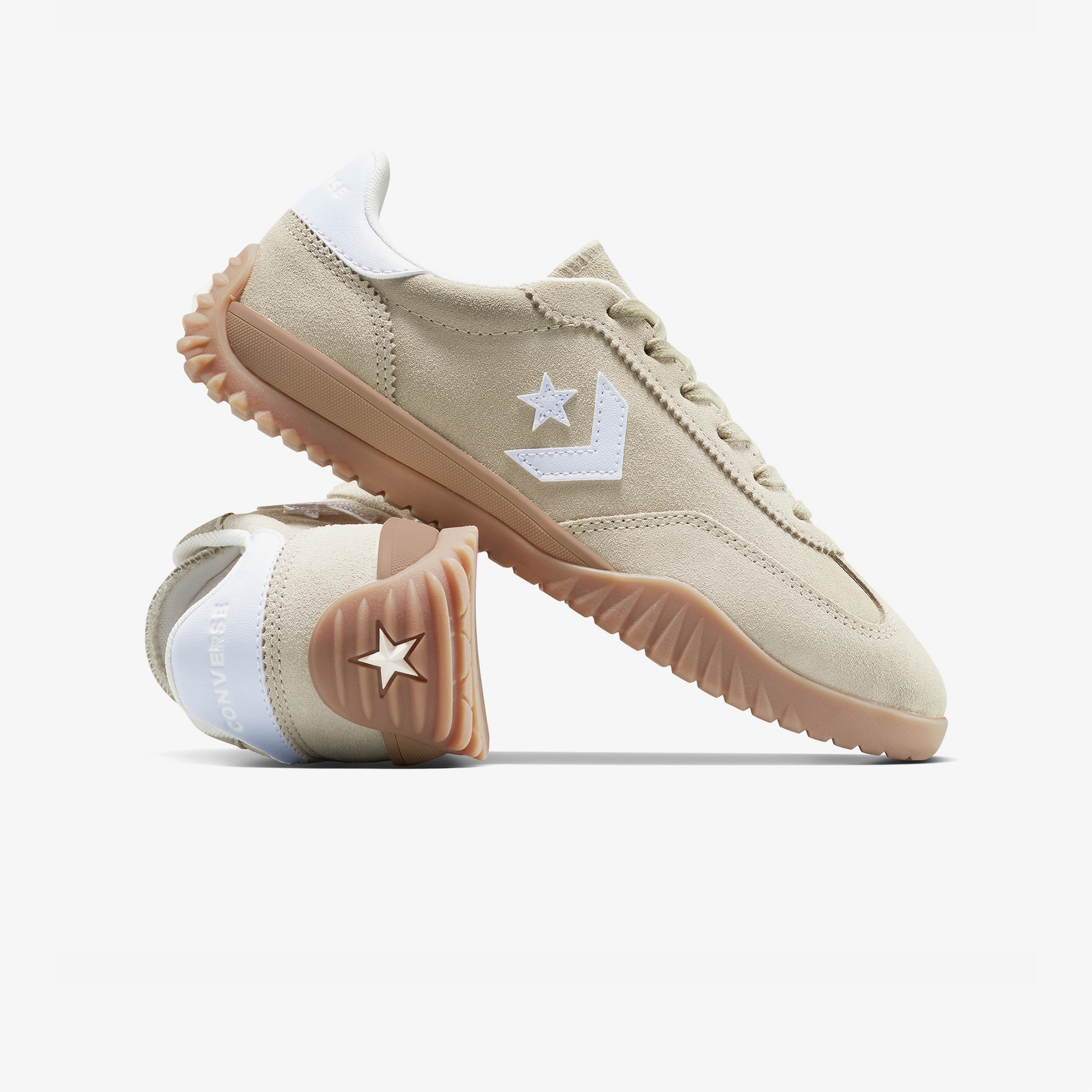 Converse Run Star Trainer Suede Unisex Krem Sneaker