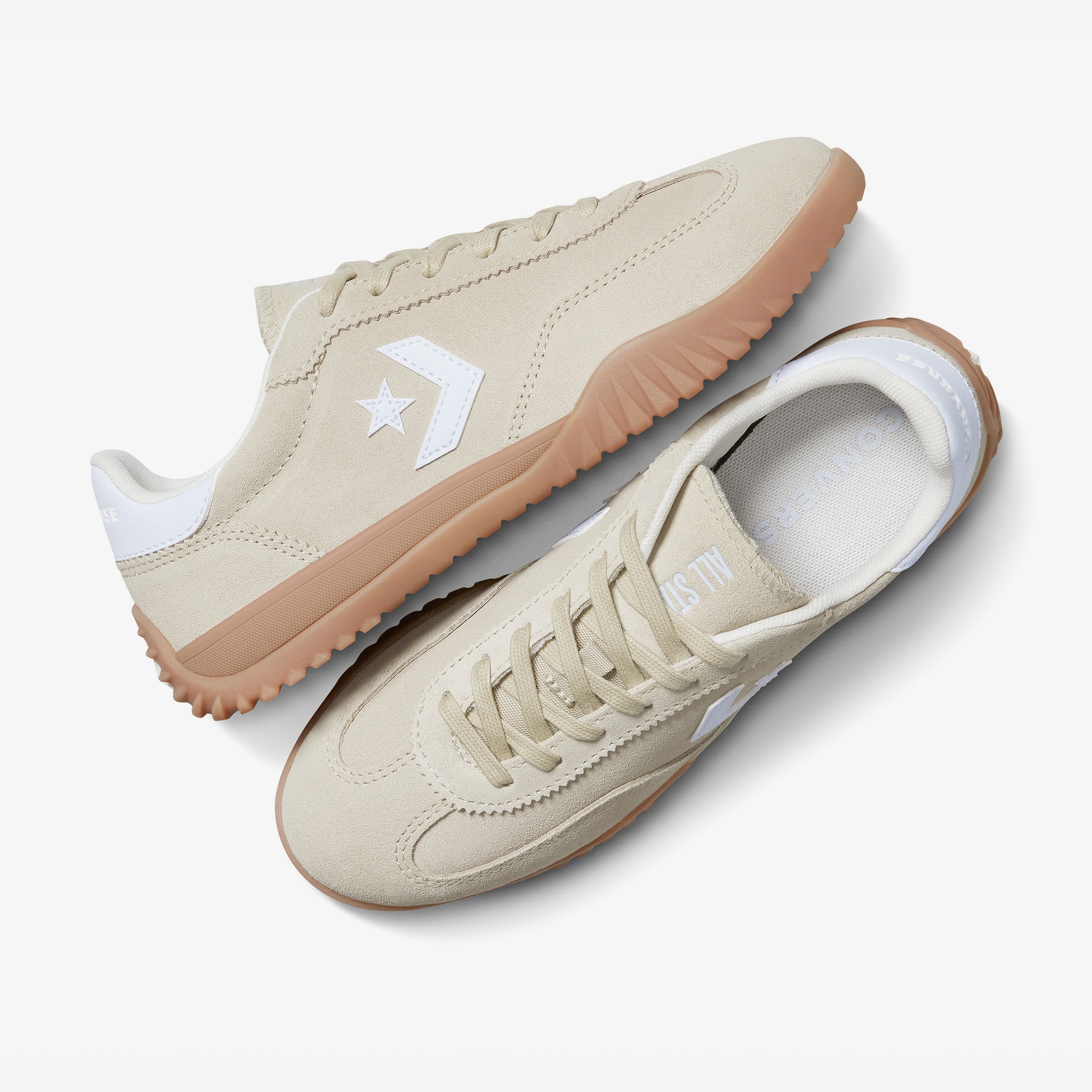 Converse Run Star Trainer Suede Unisex Krem Sneaker