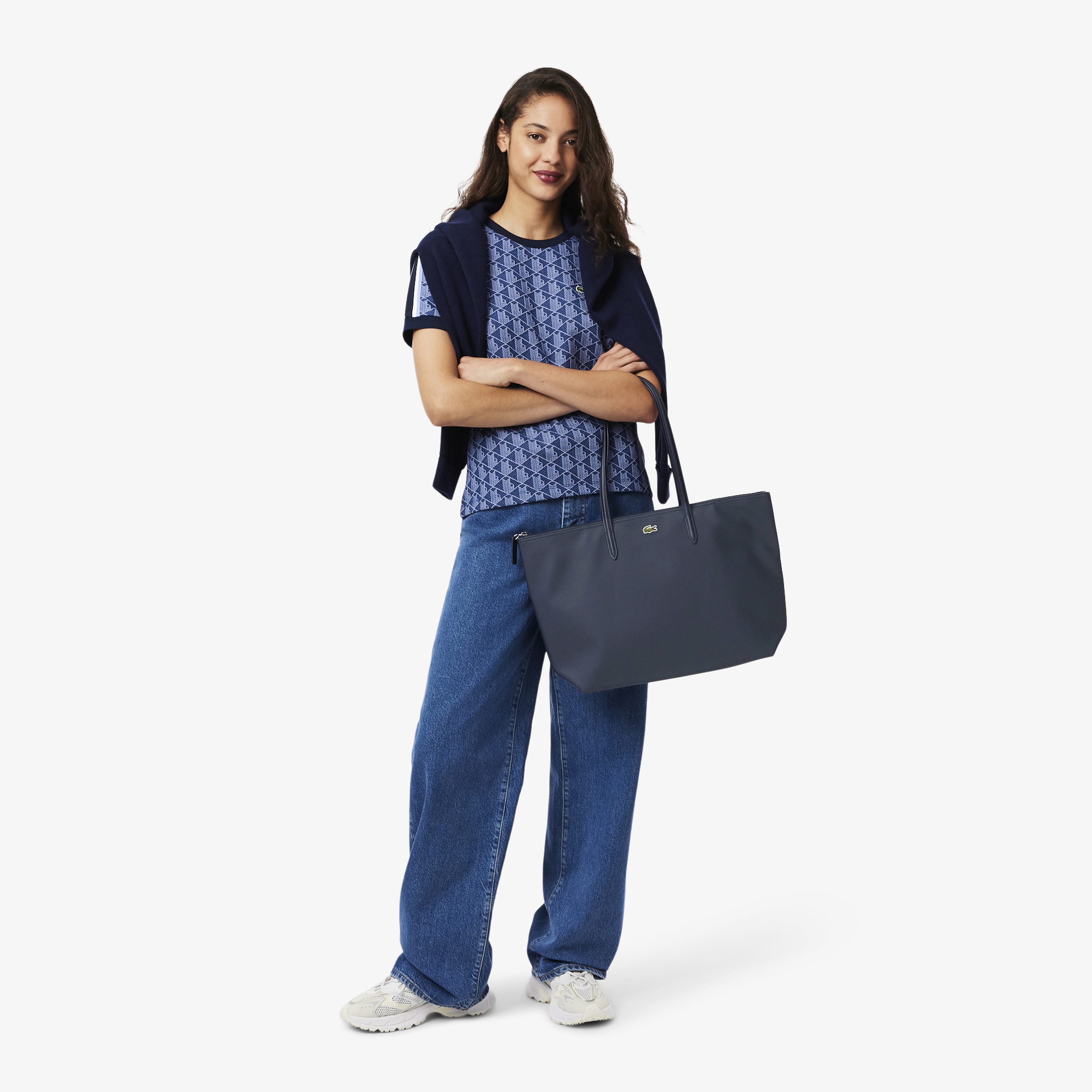 Lacoste Large L.12.12 Kadın Lacivert Omuz Çantası