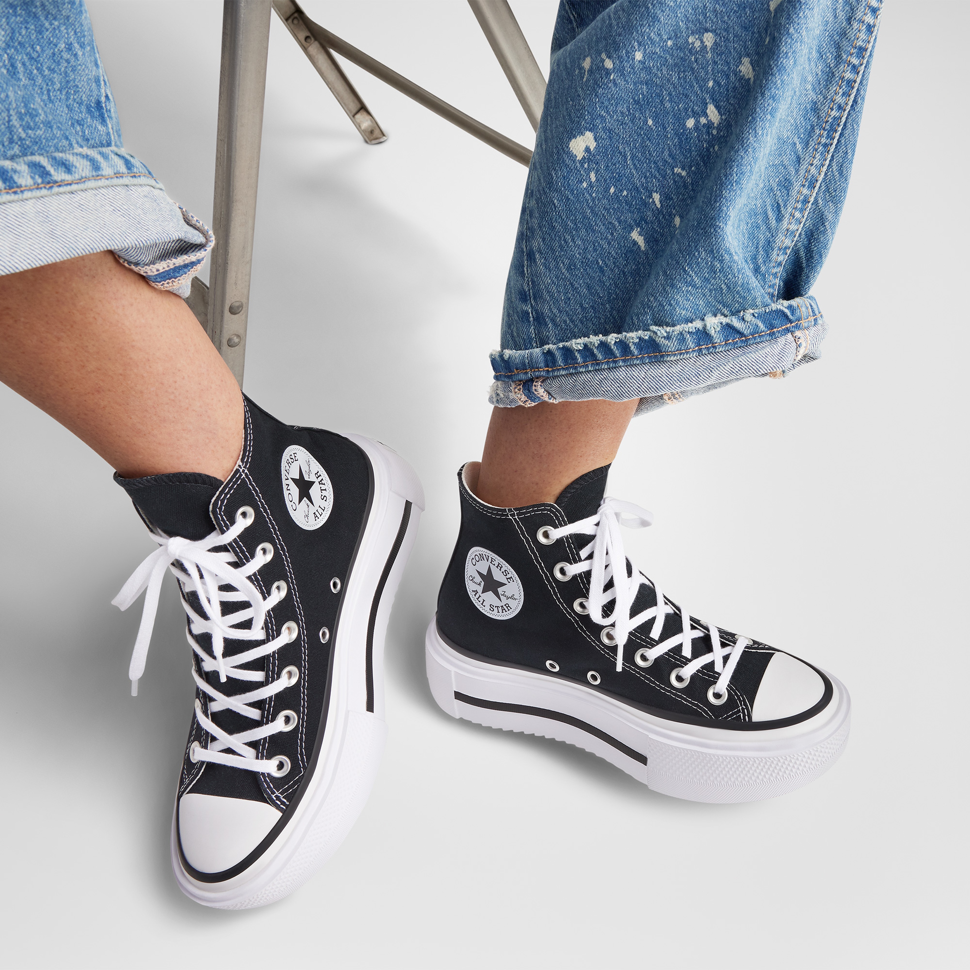 Converse Chuck Taylor All Star Lift Double Stack Kadın Siyah Sneaker
