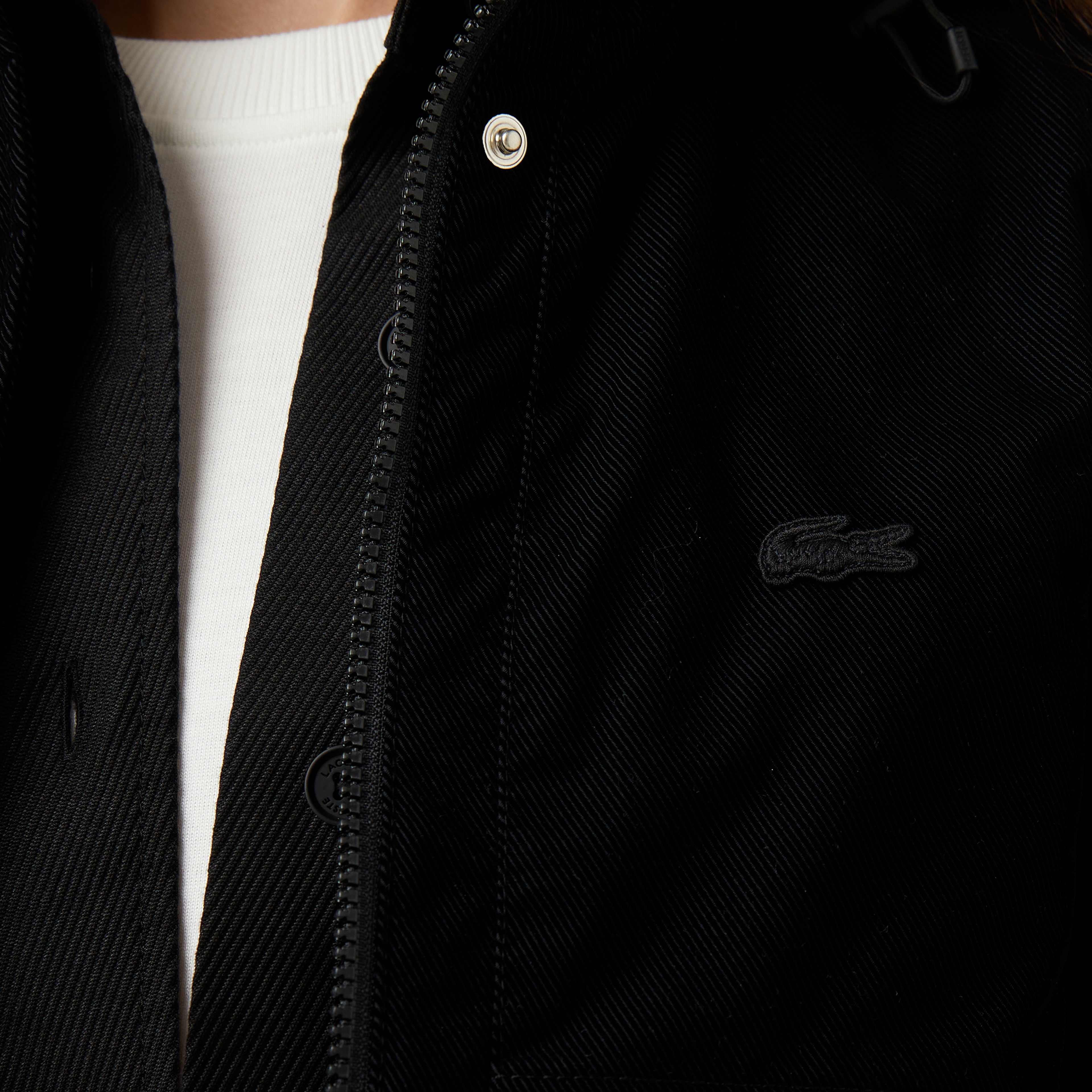 Lacoste Kadın Kapüşonlu Siyah Mont