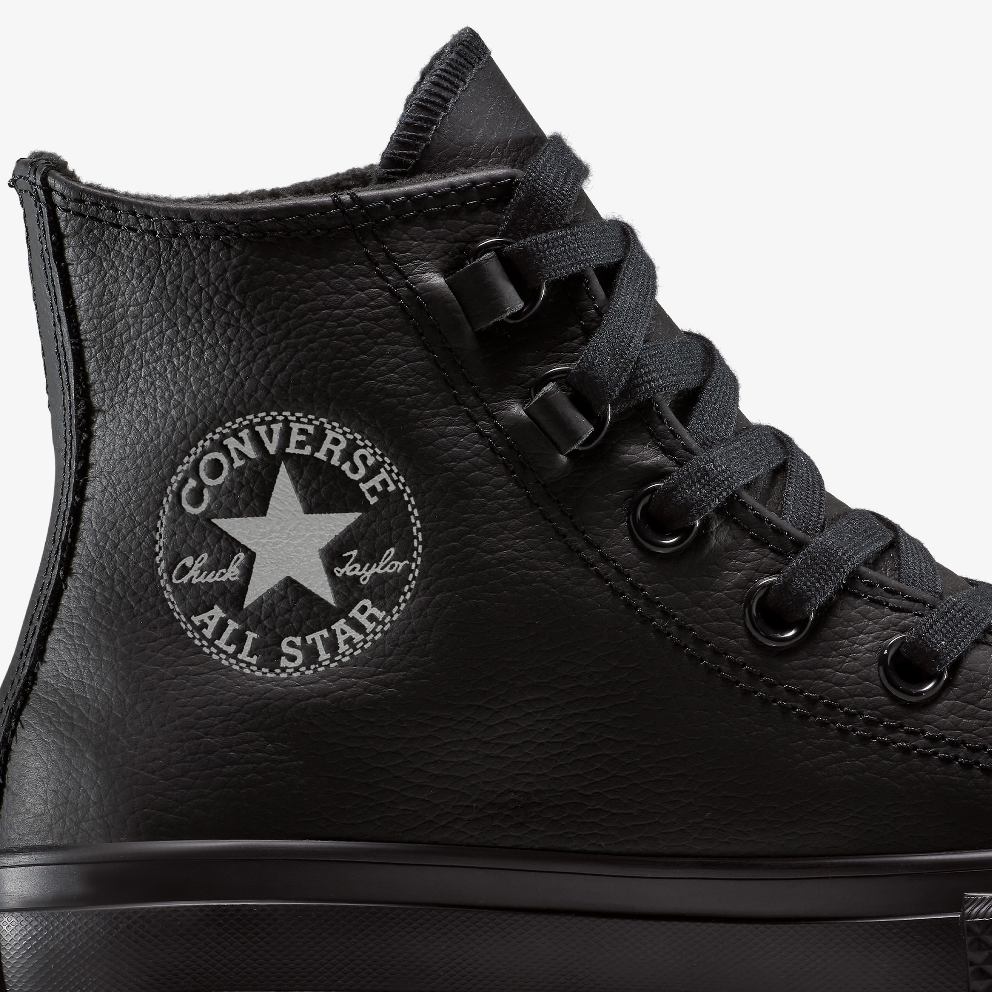 Converse Chuck Taylor All Star Lift Leather High Top Kadın Siyah Sneaker