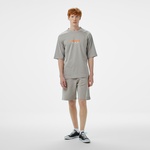 Converse Star Chevron Baskılı Erkek Oversize Fit Gri T-Shirt