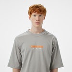 Converse Star Chevron Baskılı Erkek Oversize Fit Gri T-Shirt