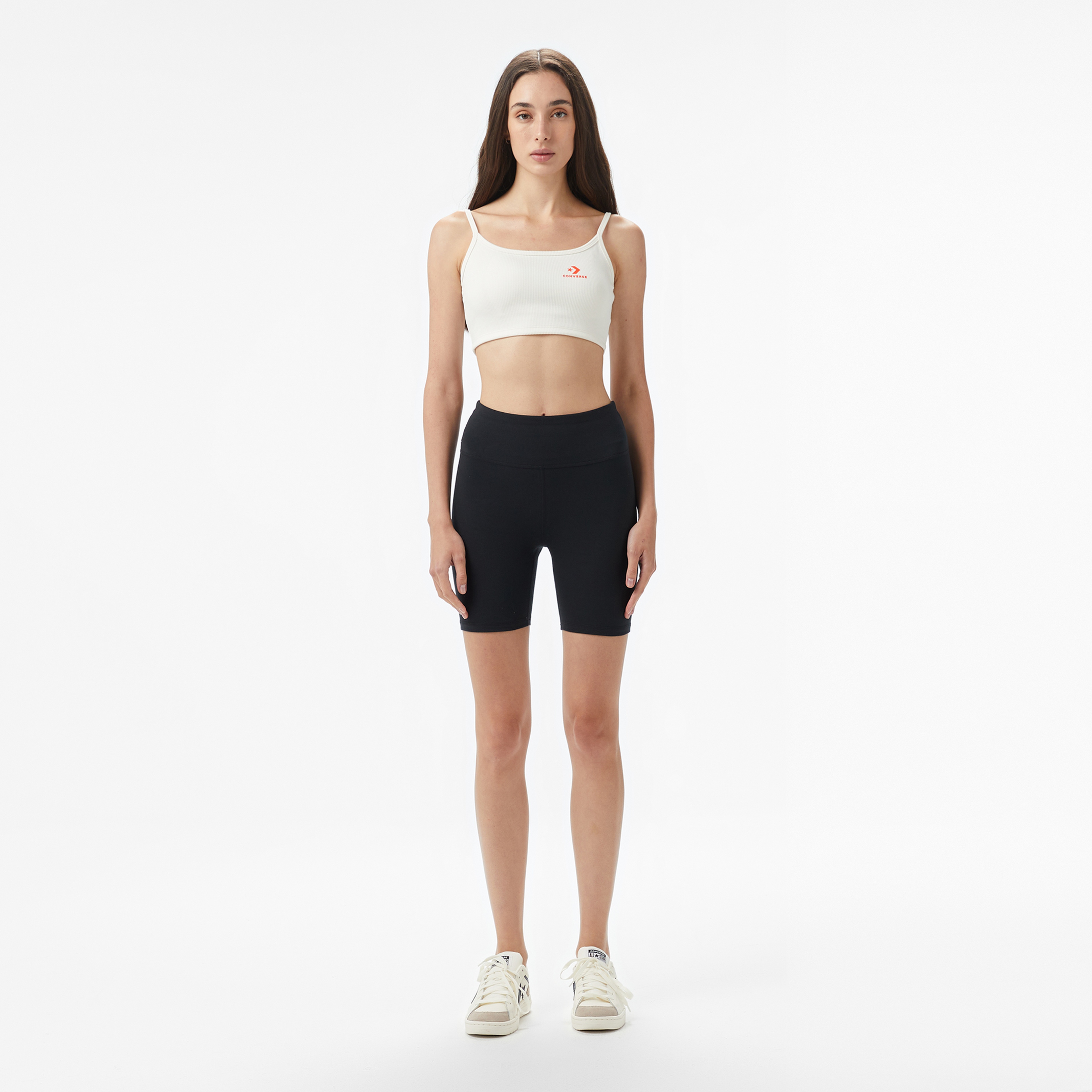 Converse Star Chevron Baskılı Kadın Krem T-Shirt