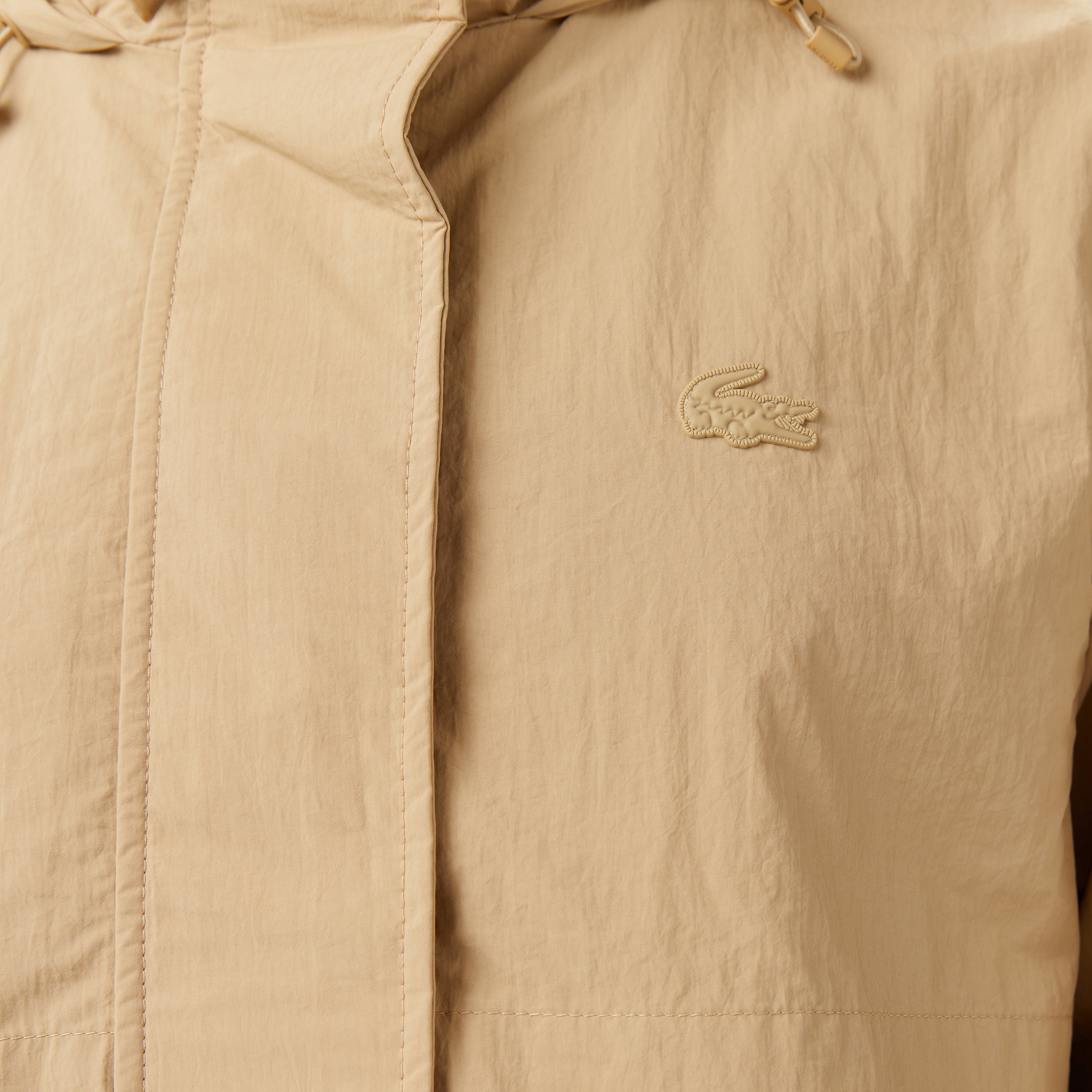 Kadın Kapüşonlu Bej Mont