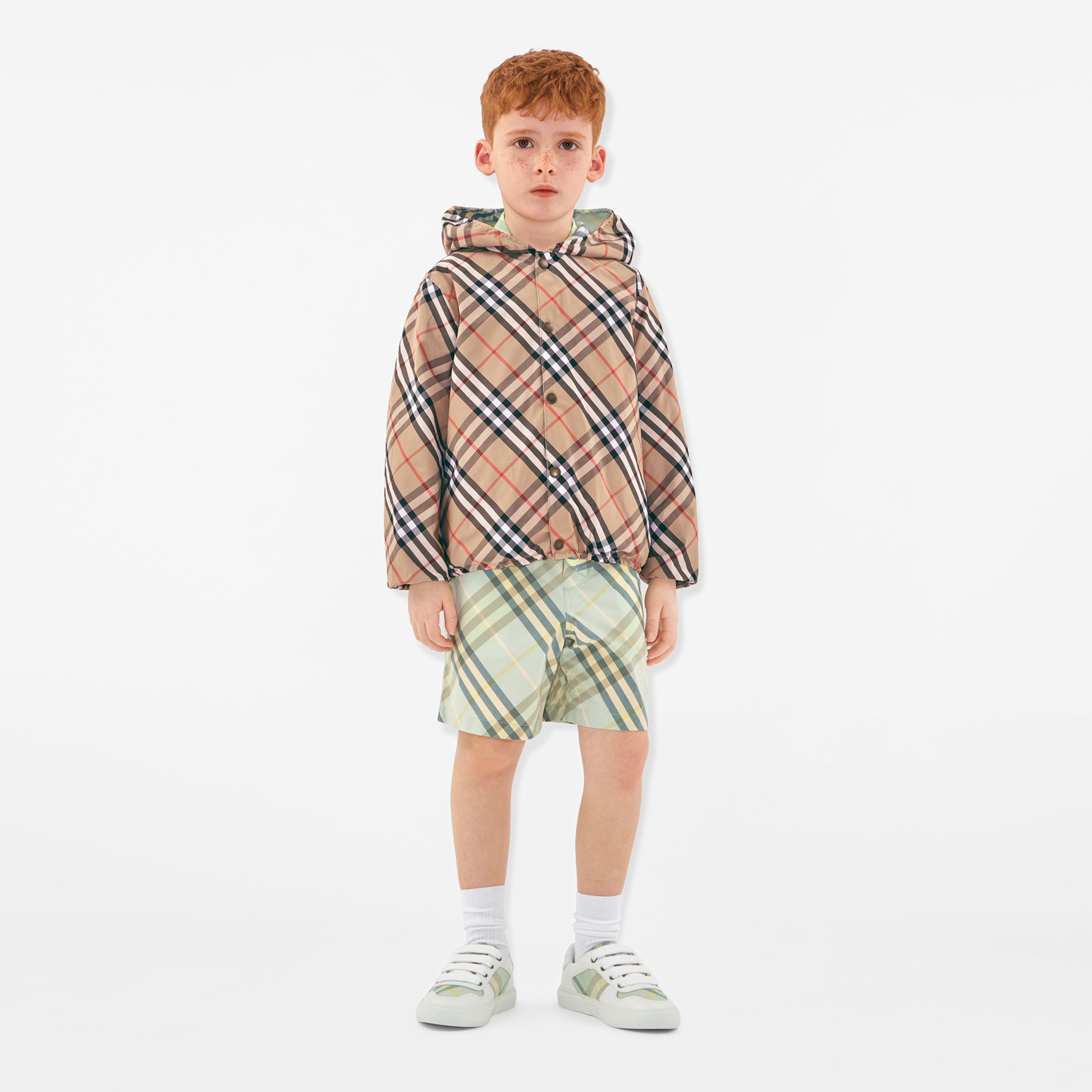 Burberry Mackenzie Reversible Cotton Blend Çocuk Krem Mont