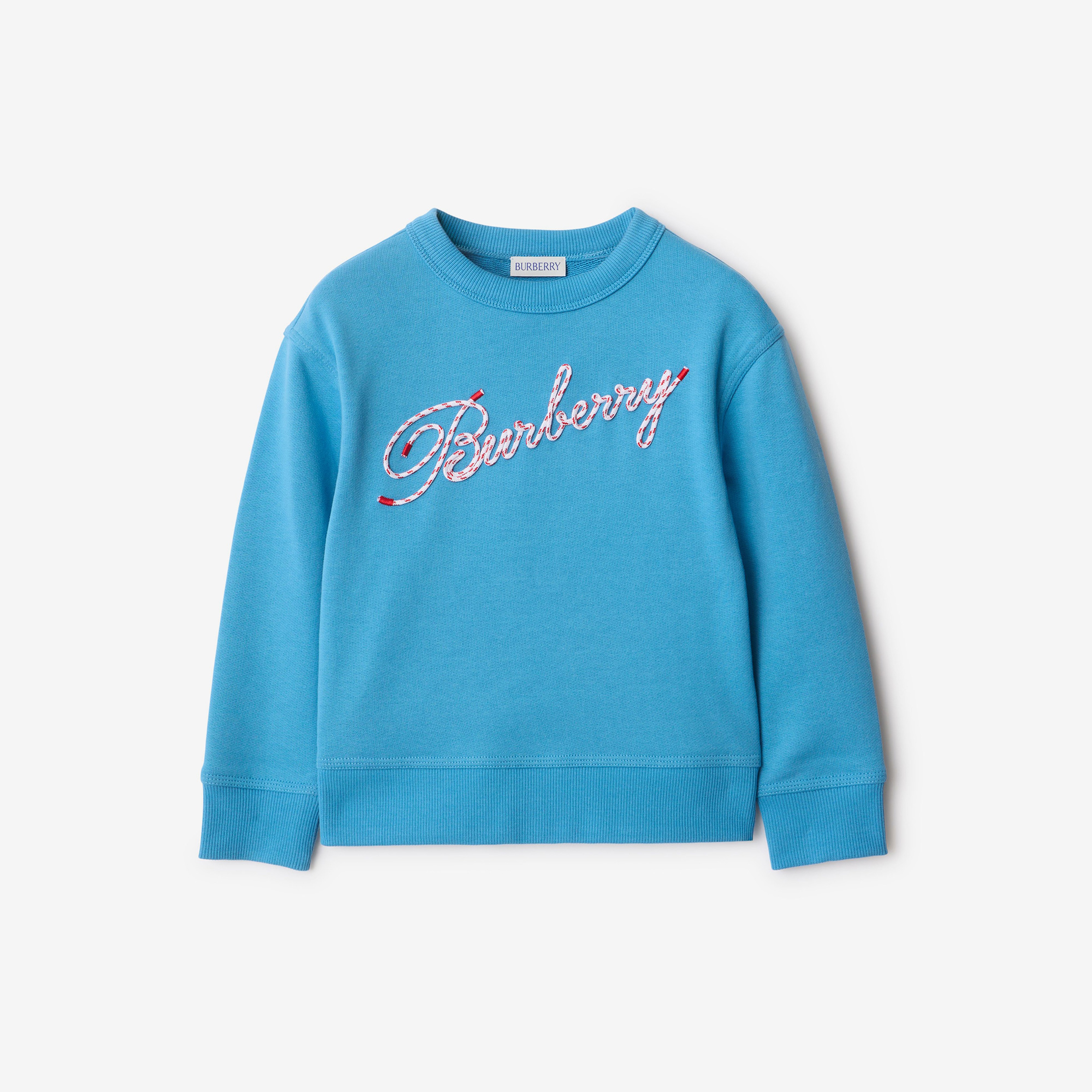 Burberry Mathew Rope Laces Logo Cotton Çocuk Mavi Sweatshirt