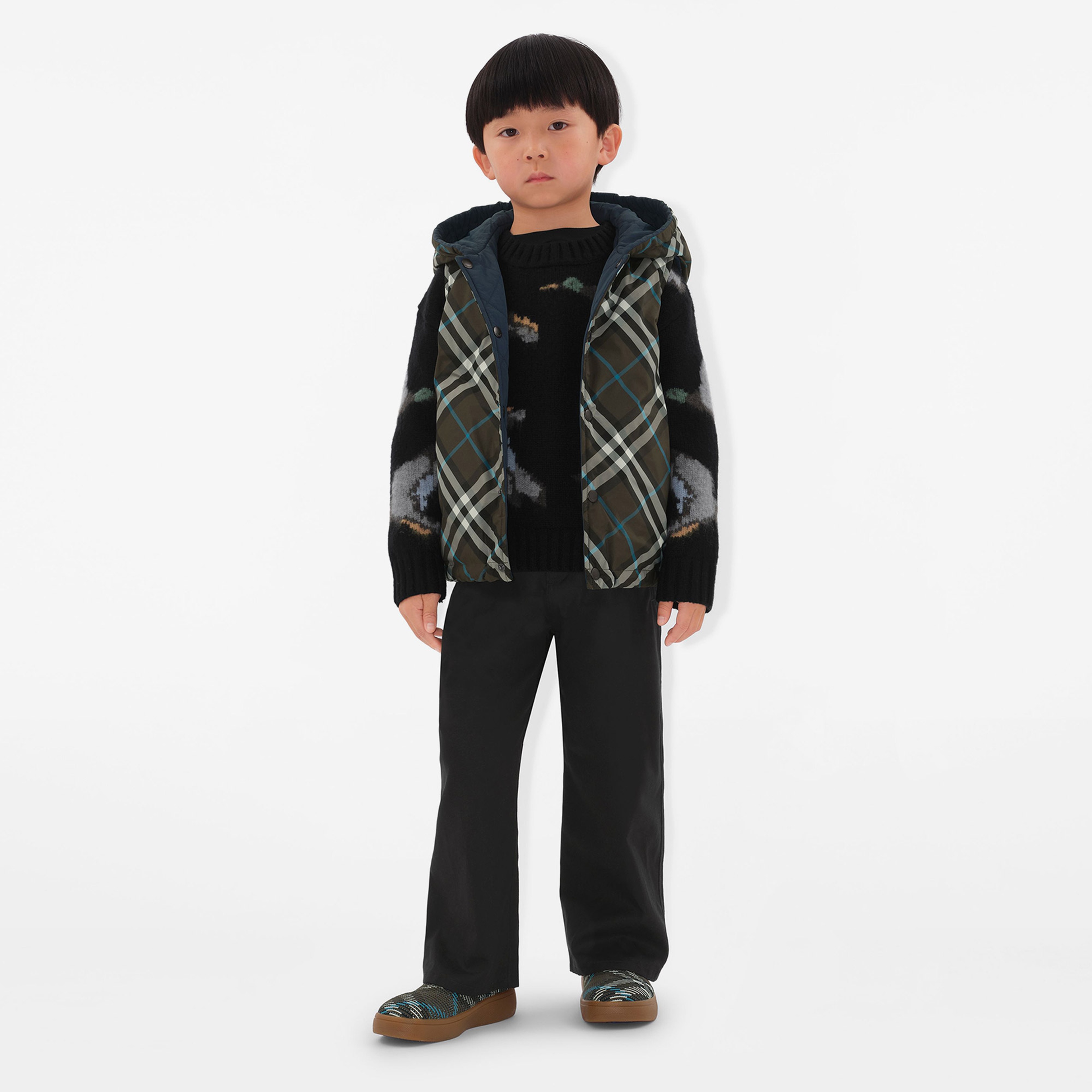 Burberry Slade Reversible Gilet Çocuk Haki Yelek