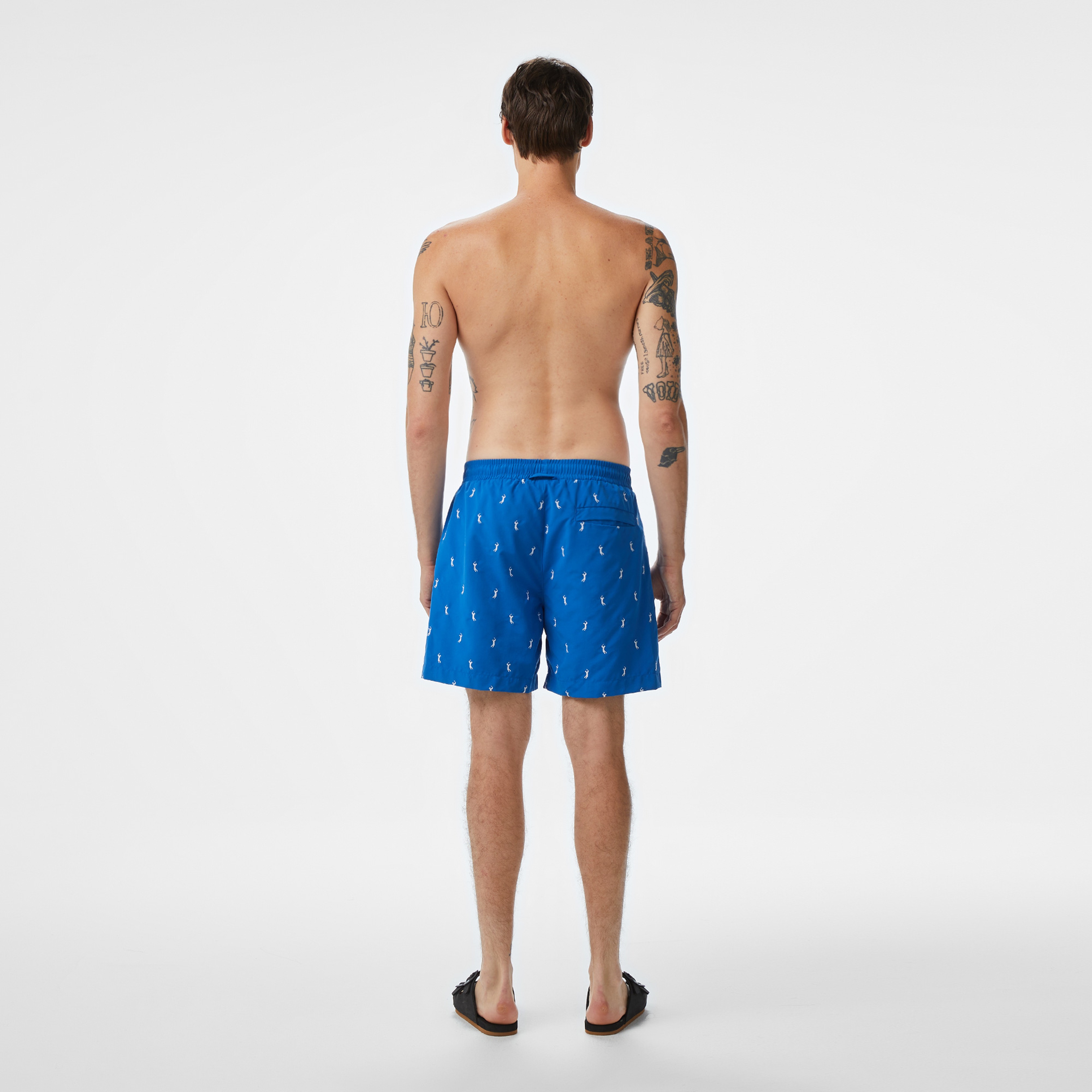 Erkek Regular Fit Desenli Lacivert Mayo