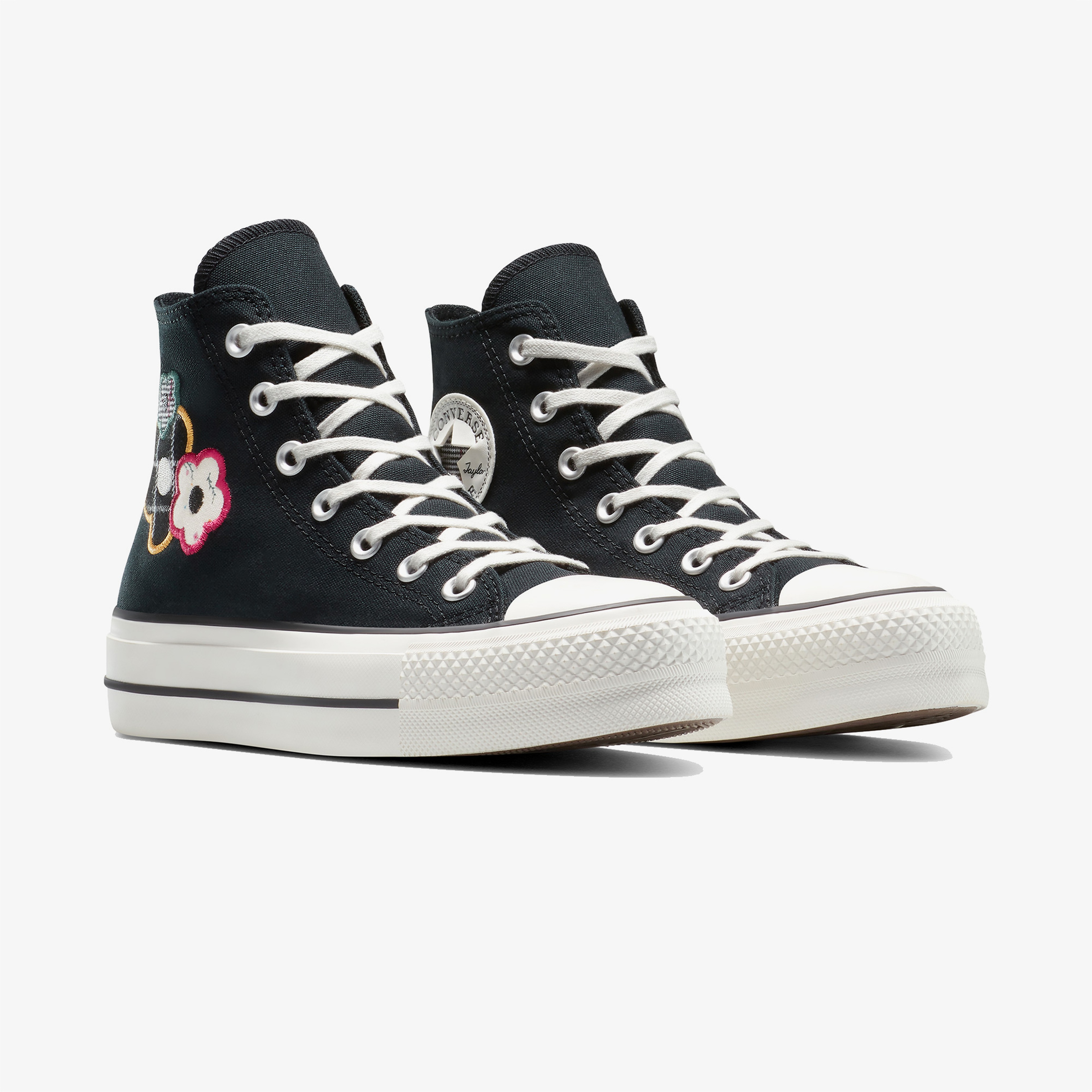 Converse Chuck Taylor All Star Lift Platform Floral Kadın Siyah Sneaker